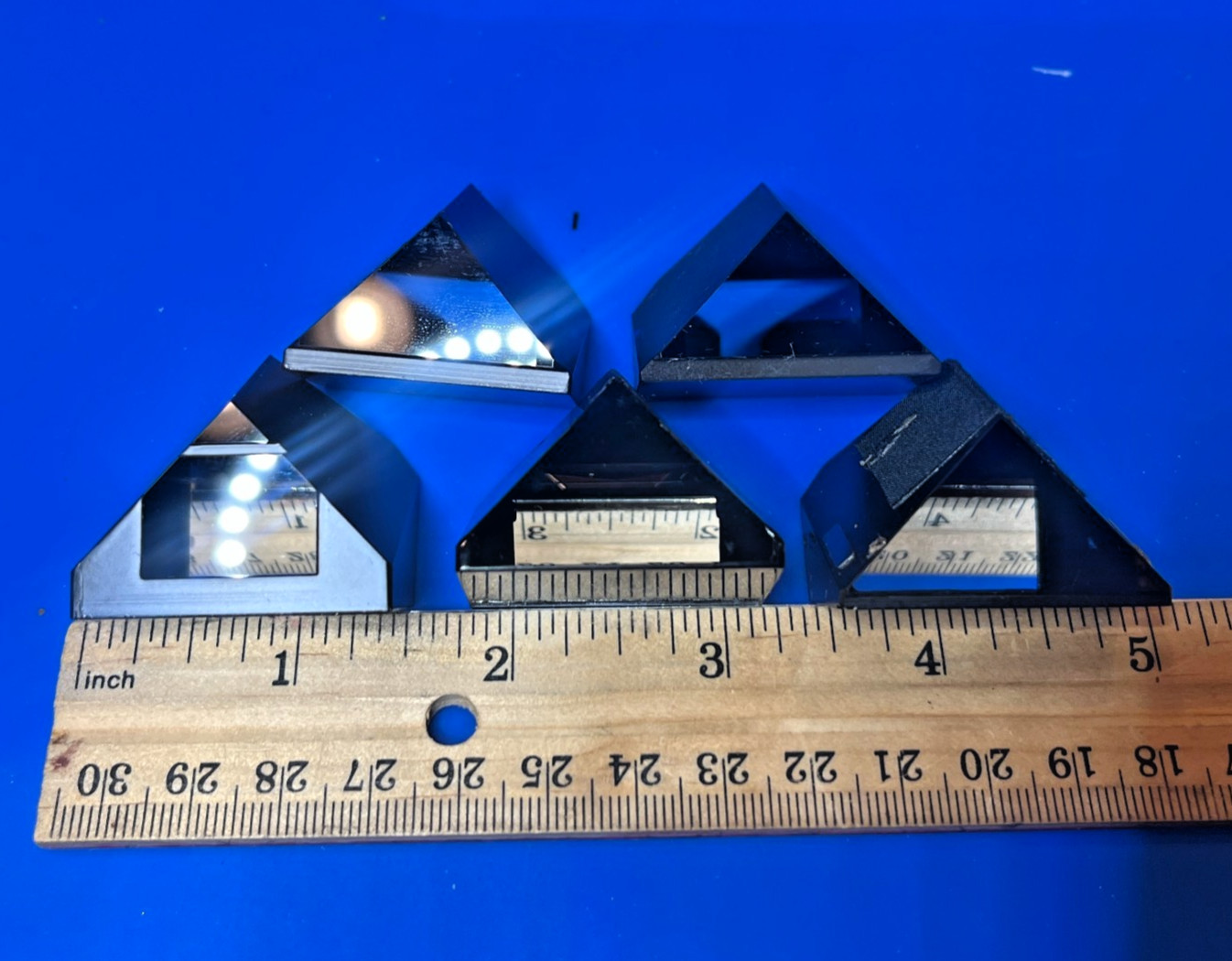 Lot of 5 Vintage Optical Glass Pentaprisms Salvaged Camera Parts Art Science