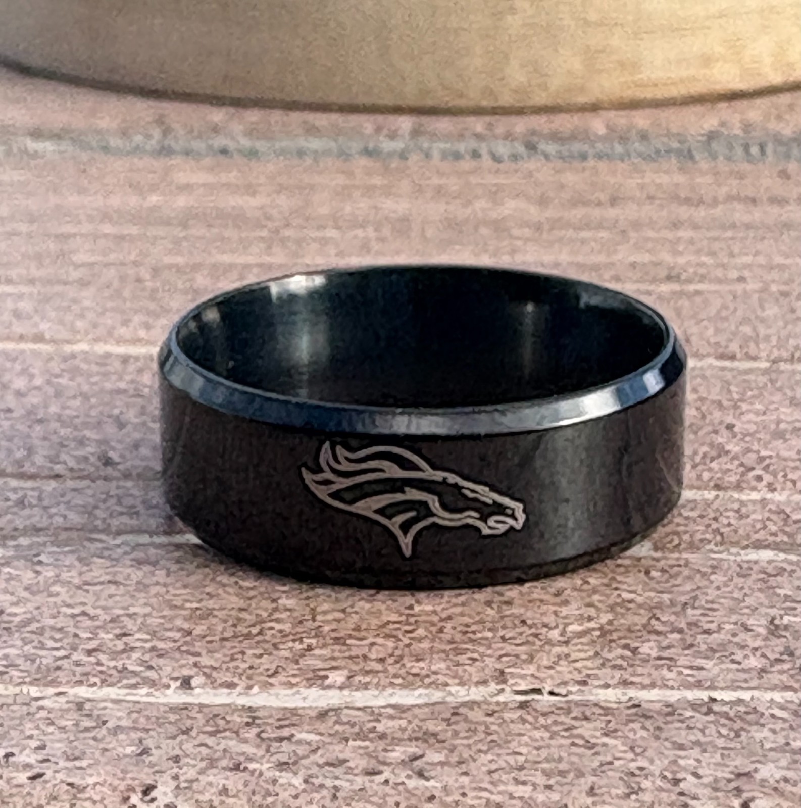 Denver Broncos Mens NFL titanium ring. wedding ring. unique gift