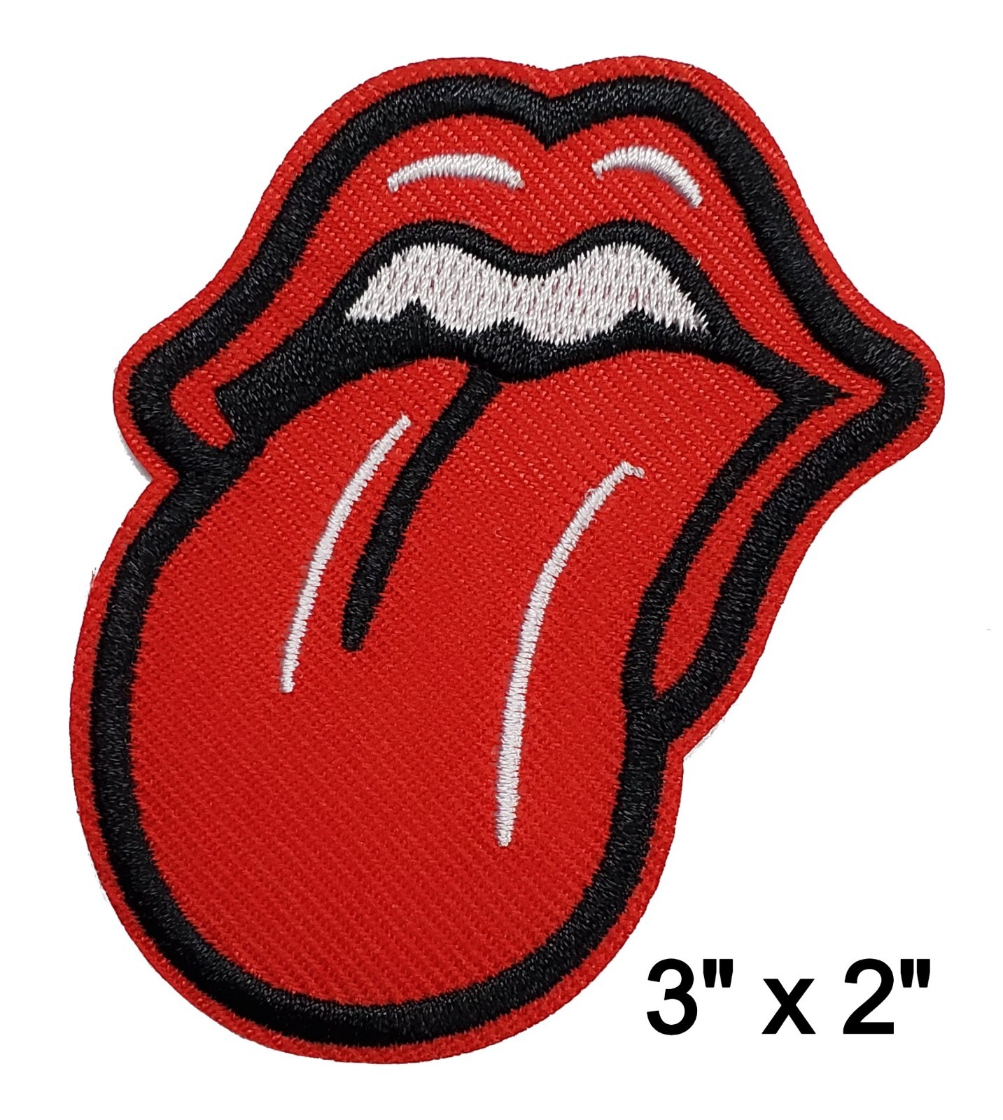 Rolling Stones Tongue Rock and Roll Music Band Embroidered Iron On Patch 3" x 2"