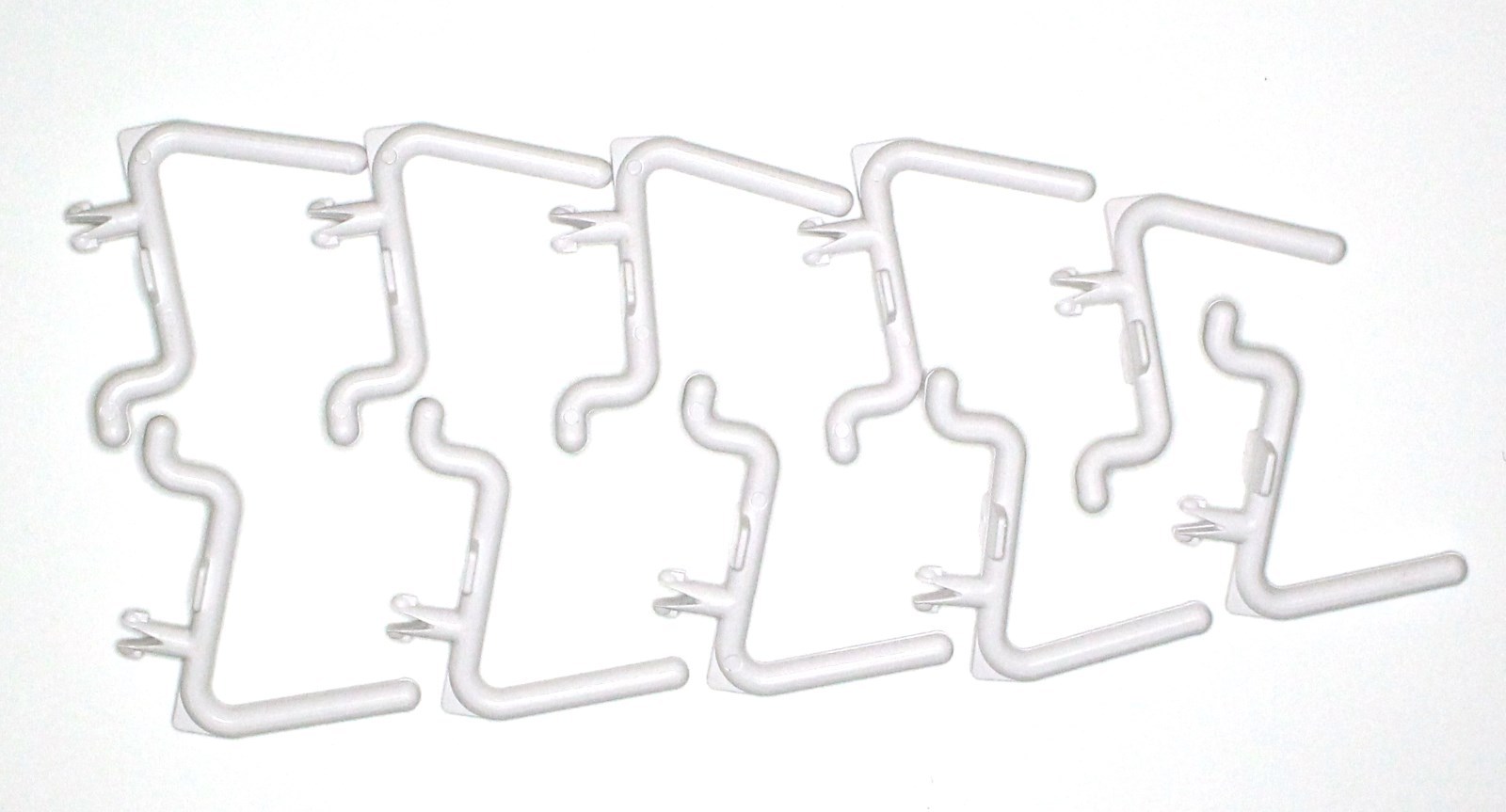 Plastic White L Style Peg Board Hook Kit 25 Pack Tool PEGBOARD NOT INCLUDED