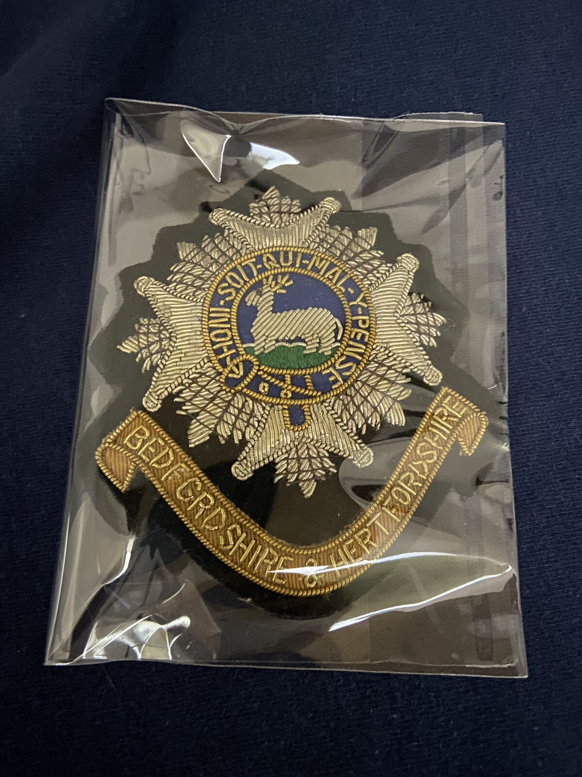 BEDFORDSHIRE & HERTFORDSHIRE REGIMENTBLAZER BADGE PATCH Vintage (1688–1958)
