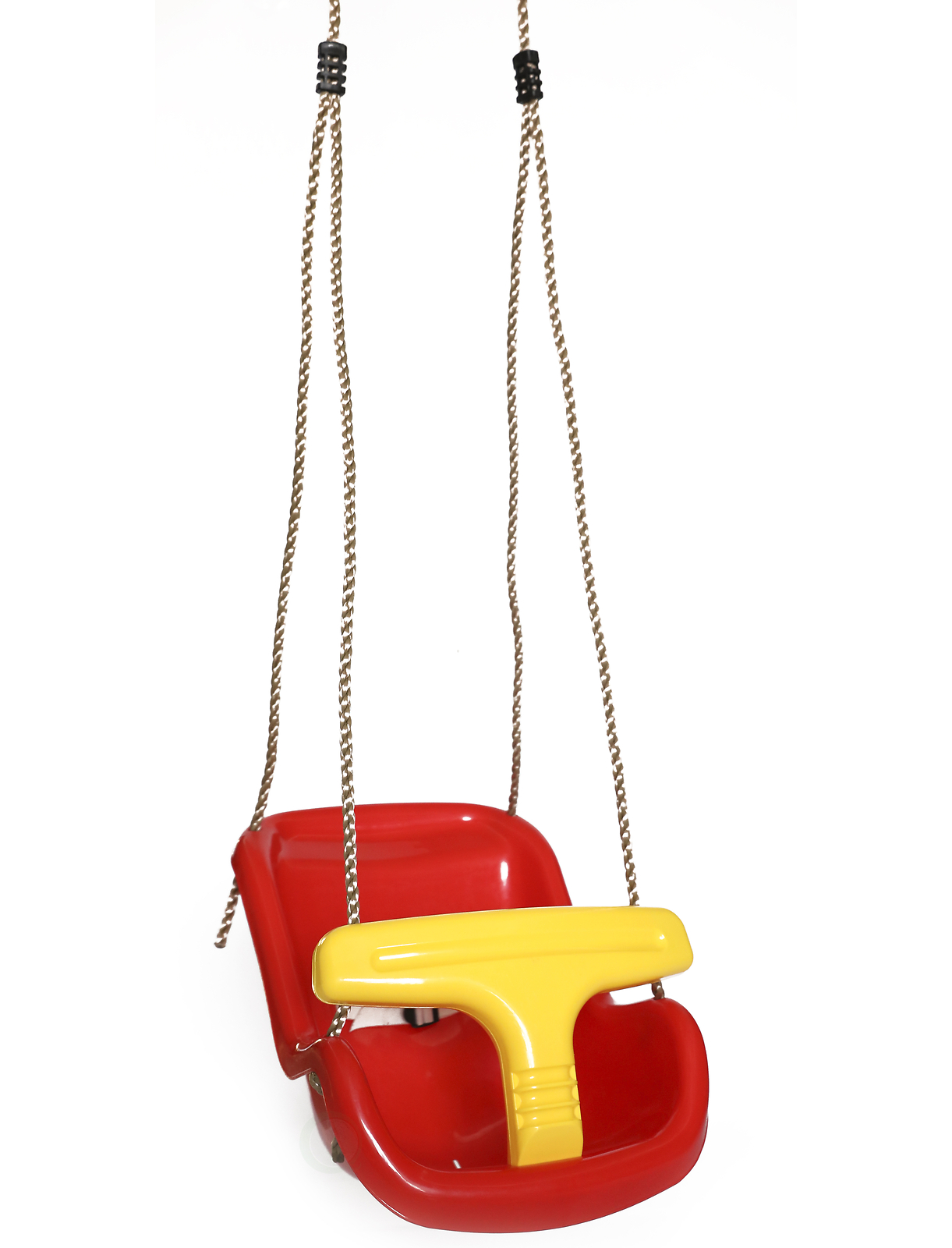 New PLAYBERG Red Plastic Baby and Toddler Swing Seat with Hanging Ropes