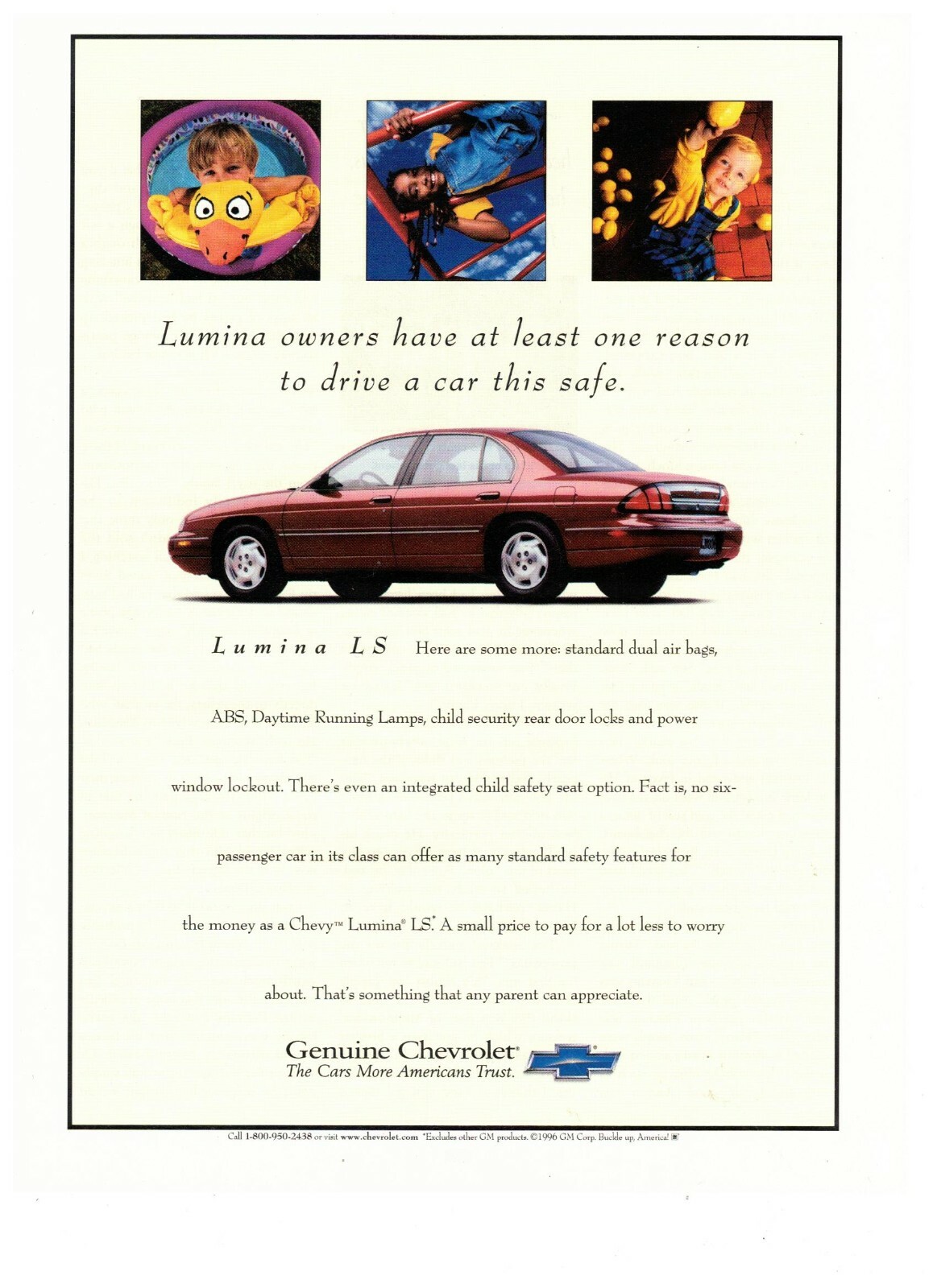 1997 Chevrolet Lumina LS Red Sedan Vintage Print Advertisement