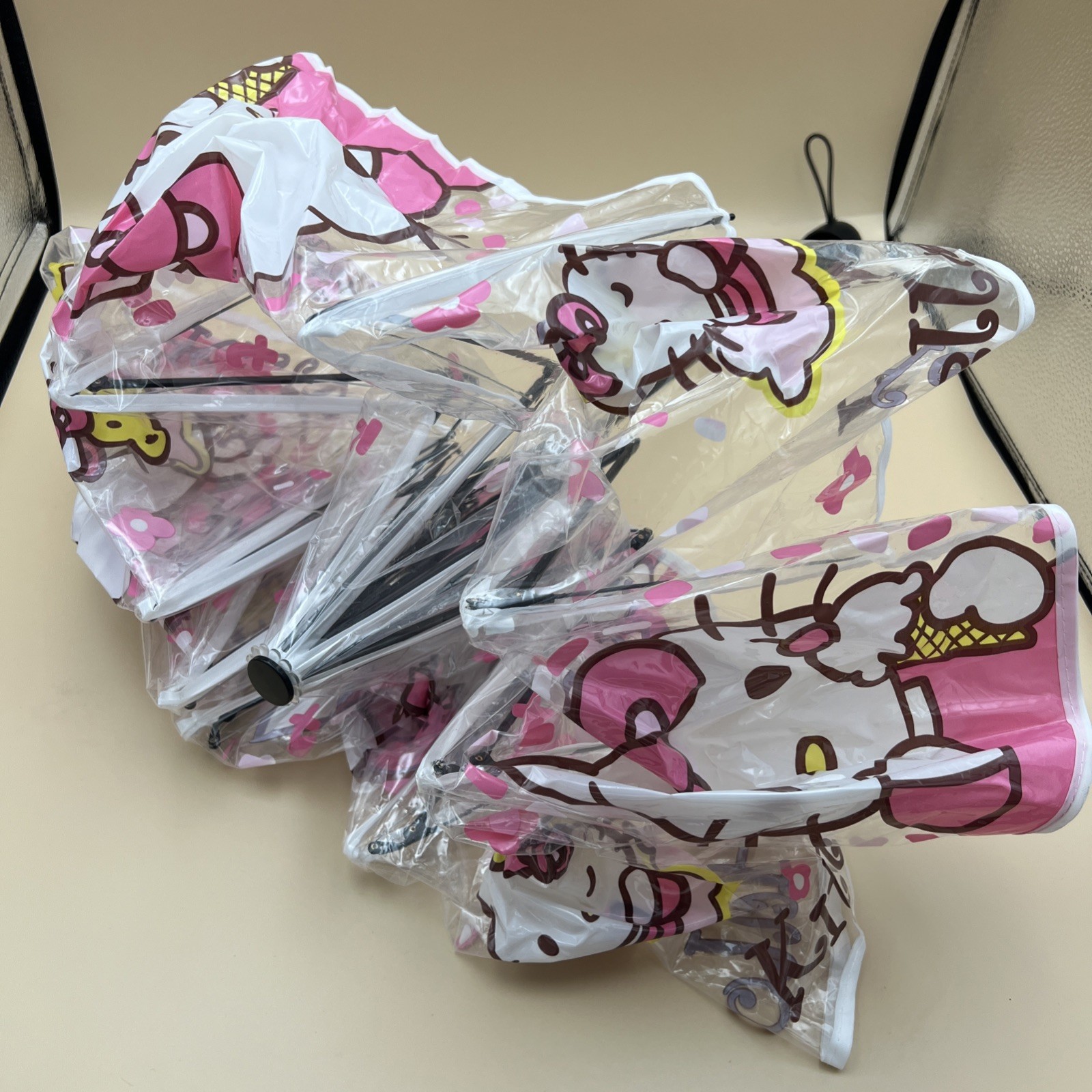 Hello Kitty Kids Umbrella Clear Pink With Handle