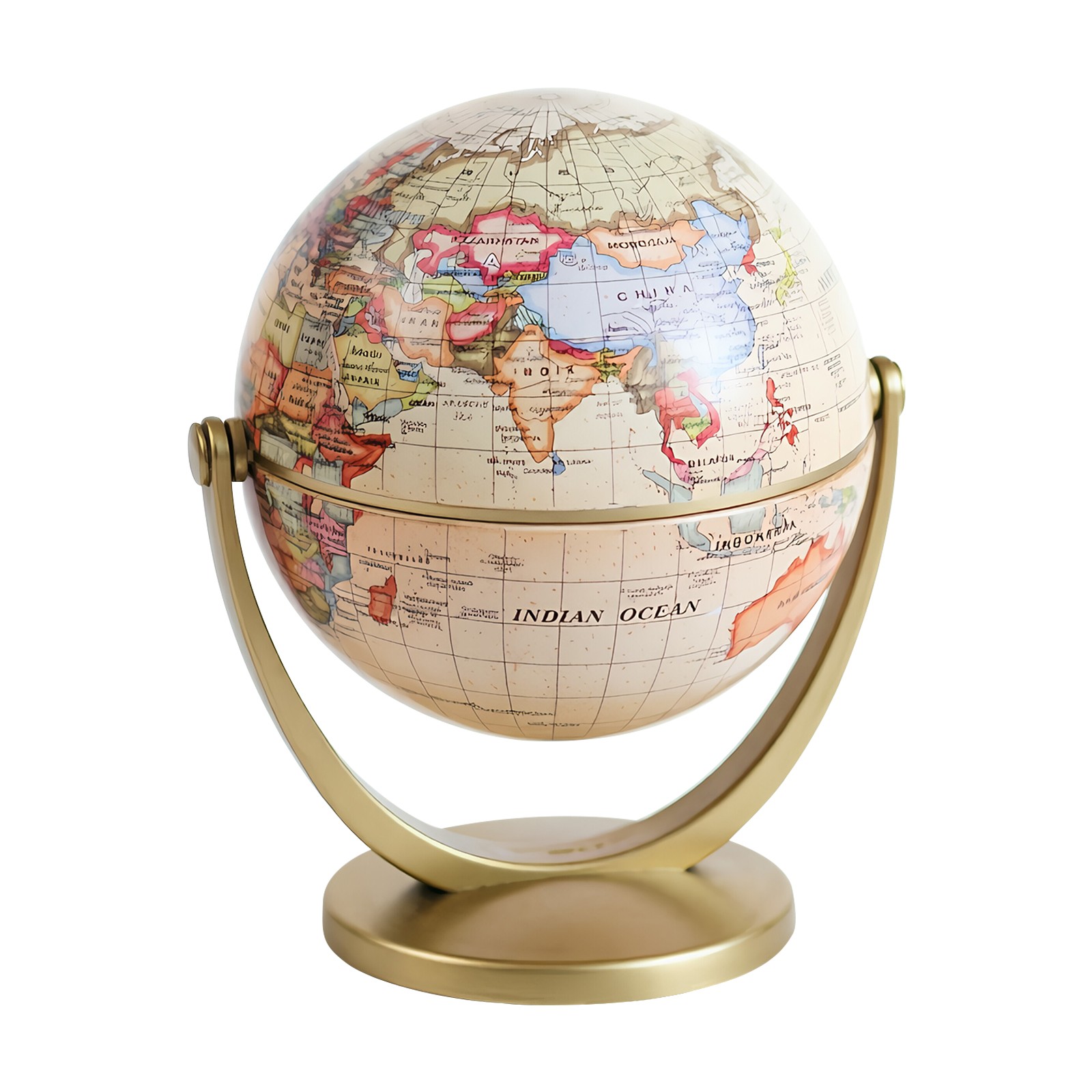 Mini Antique Globe, Globe for Educational & Decorative, English Map Mini Globe