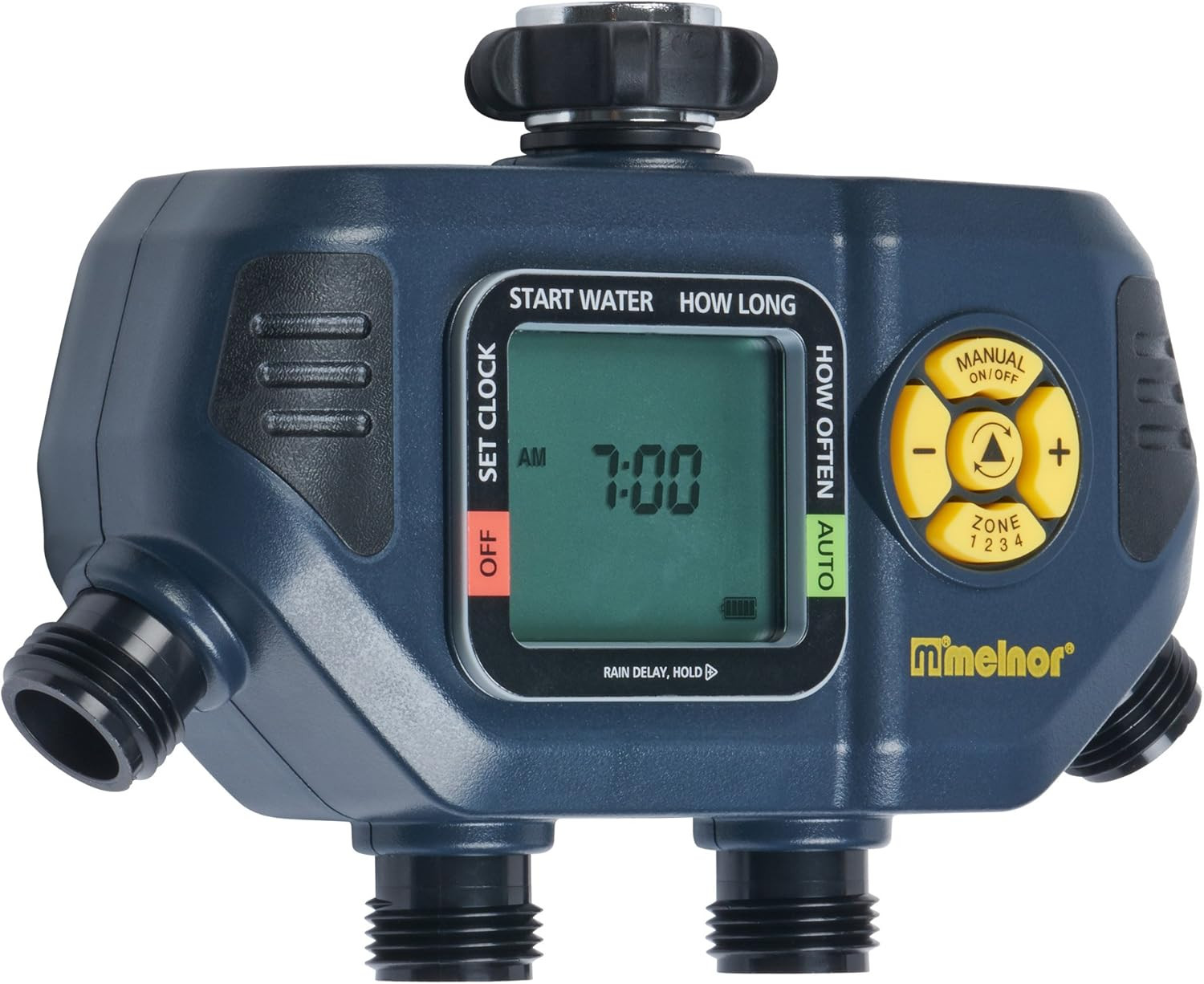 4 Zone Digital Timer - Black & Yellow, Perfect for Home & Garden Use