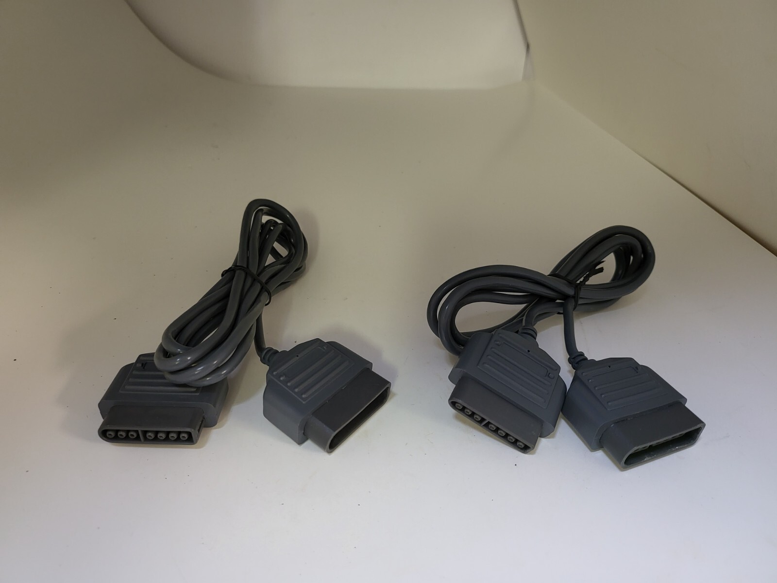 2 LOT CONTROLLER EXTENSION CABLES FOR ORIGINAL SNES SUPER NINTENDO SNS-005 #9M