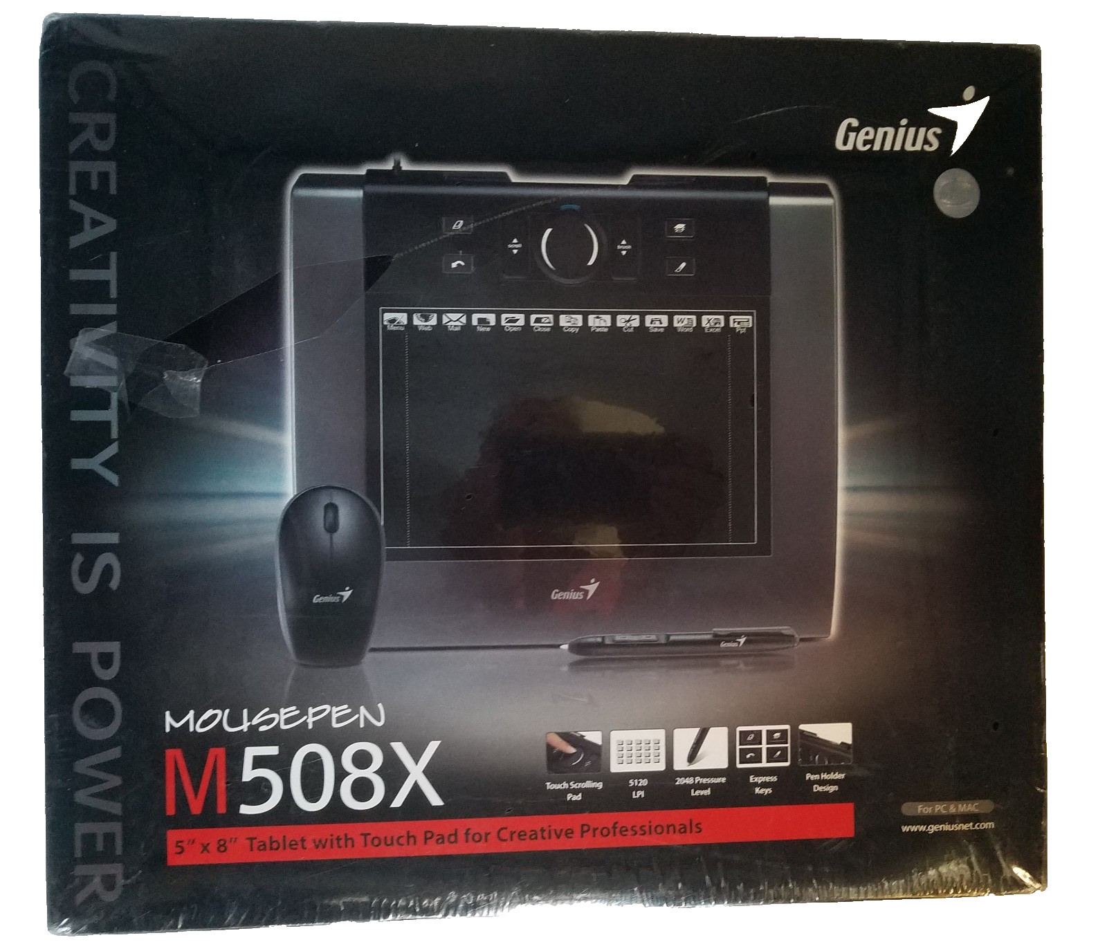 NEW FACTORY SEALED ~ Genius 5 X 8 MOUSEPEN ~ Model  M508A