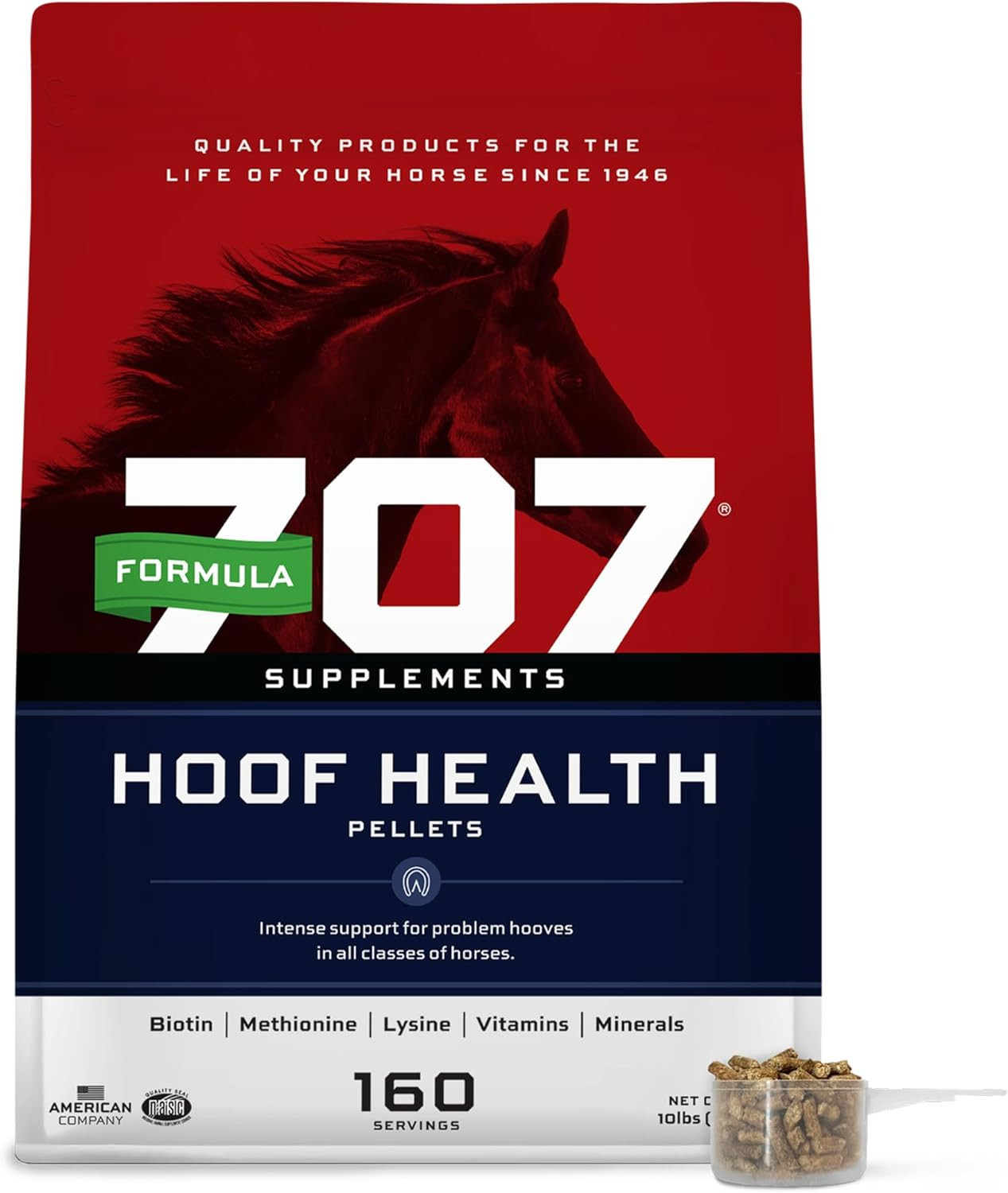 Hoof Health Equine Supplement, 10 Lb Bag - 160 Servings – Biotin, Amino Acids, a