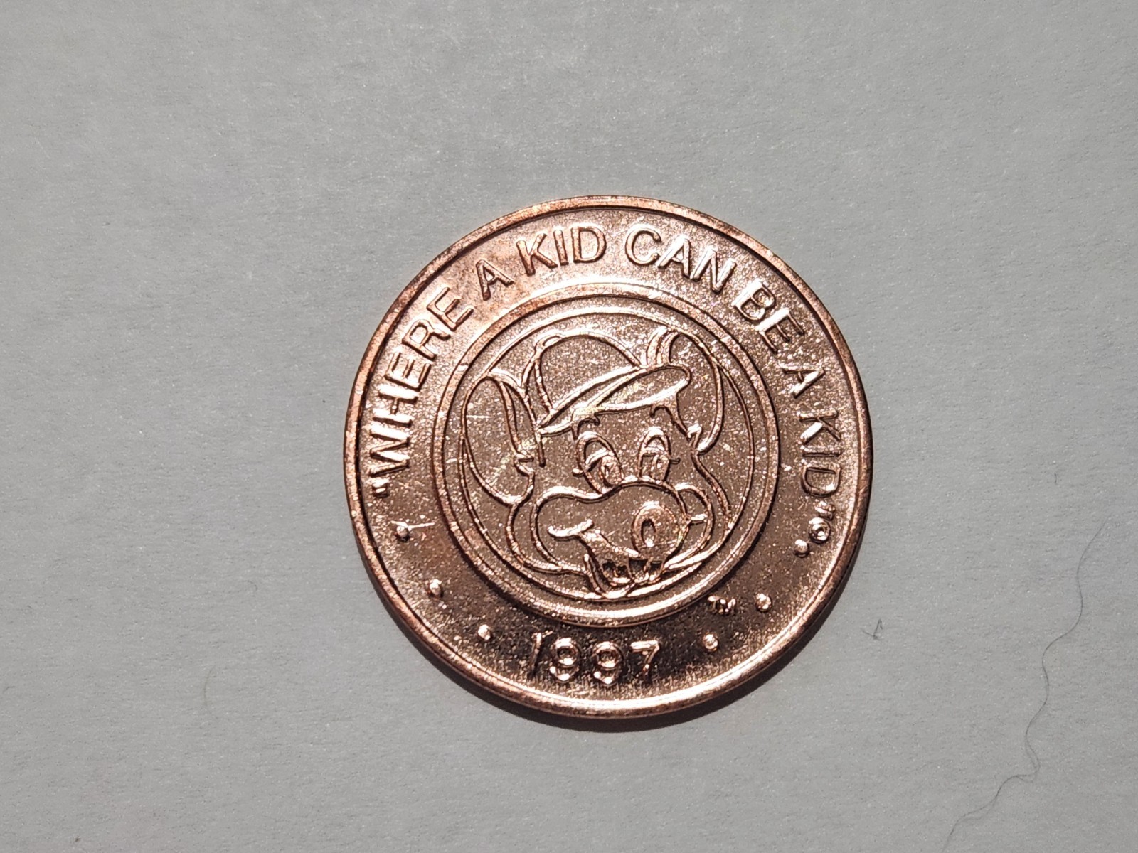 Chuck E. Cheese Game Token - Copper Tone, 1997