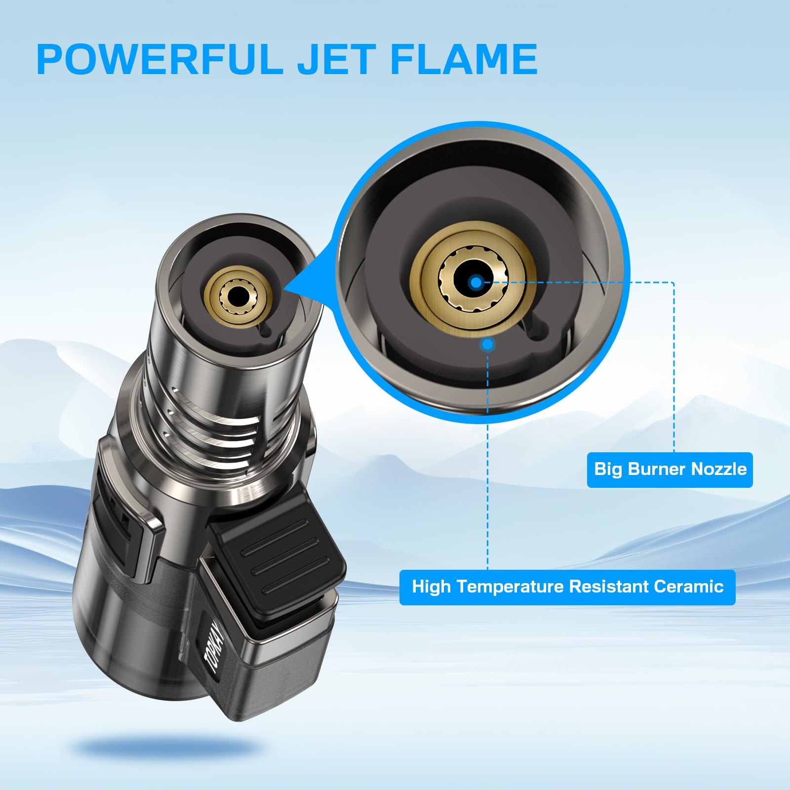 2 Pack Torch Lighter Windproof Adjustable Jet Flame Butane Lighter Refillable