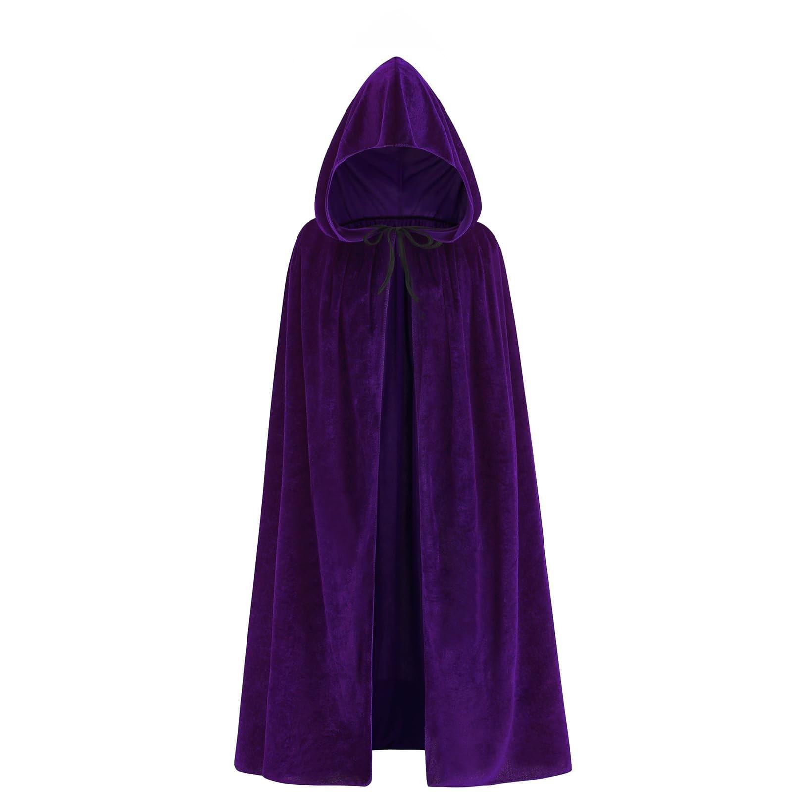 ODOCARE 59Inch Velvet Cloak with Hood for Men & Women, Hooded 59 inch, Purple