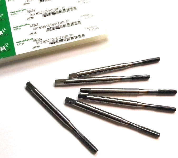 Widia 86864 Thread Forming Bottoming Taps M3x0.5 HSS-E D5 TiCN (6 Pcs)