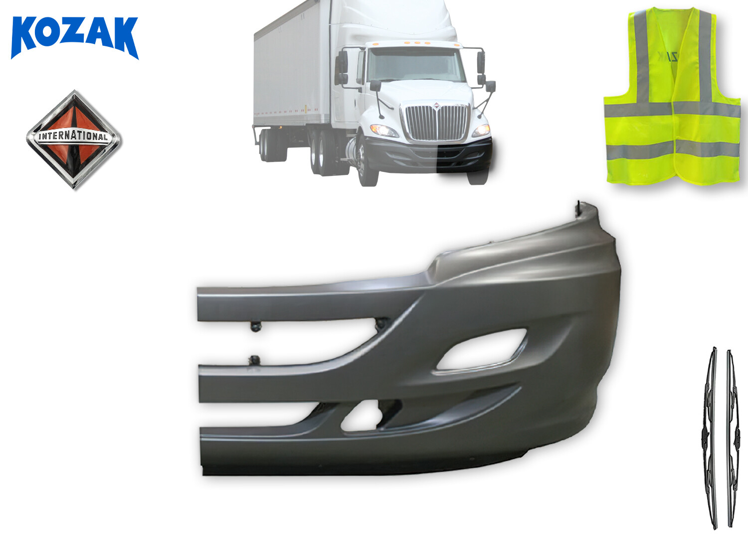 Bumper Corner With Fog Lights Holes Left Side International Prostar Trucks