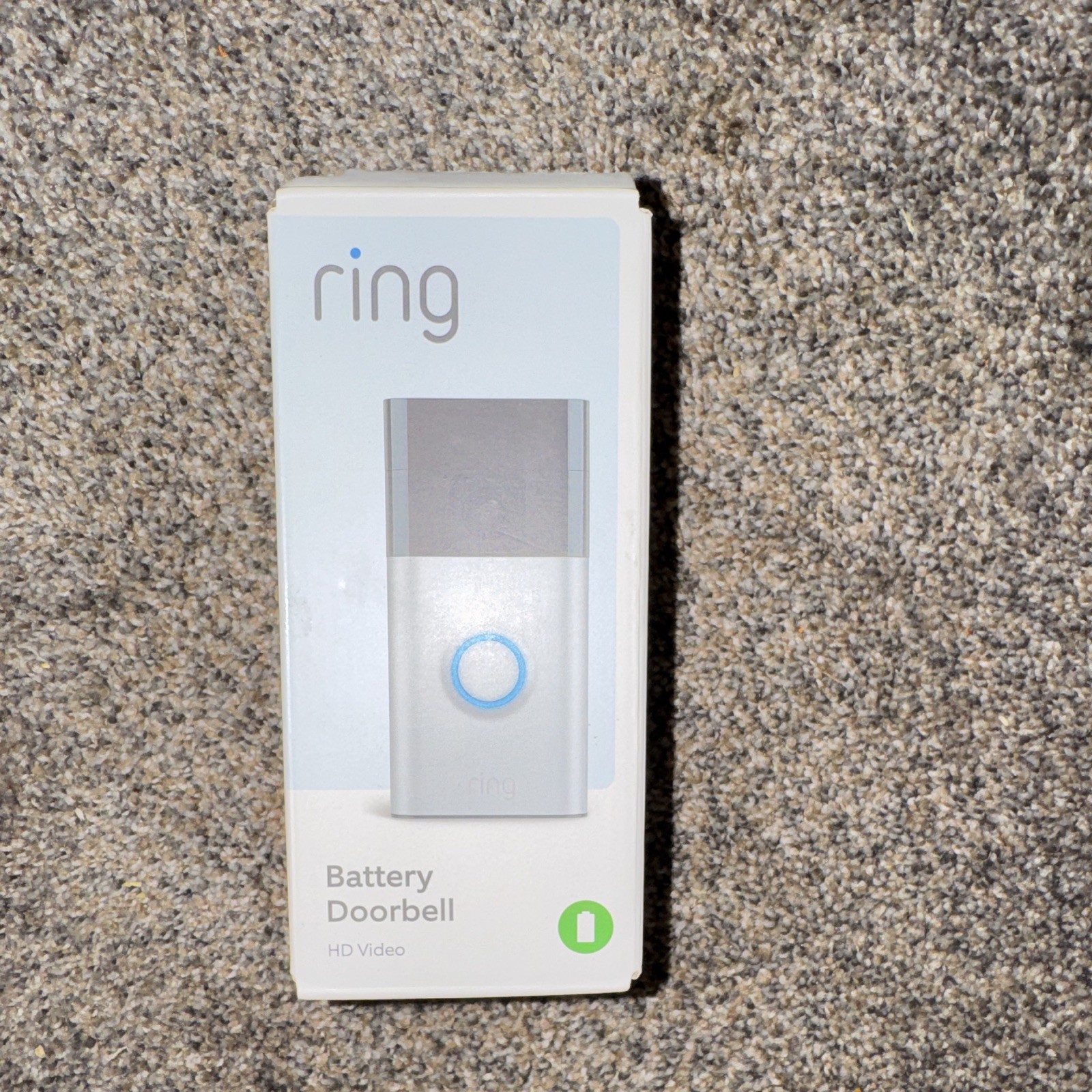 Ring Battery Doorbell HD Video Wi‑Fi Alexa Silver/White w/ Charging Cable