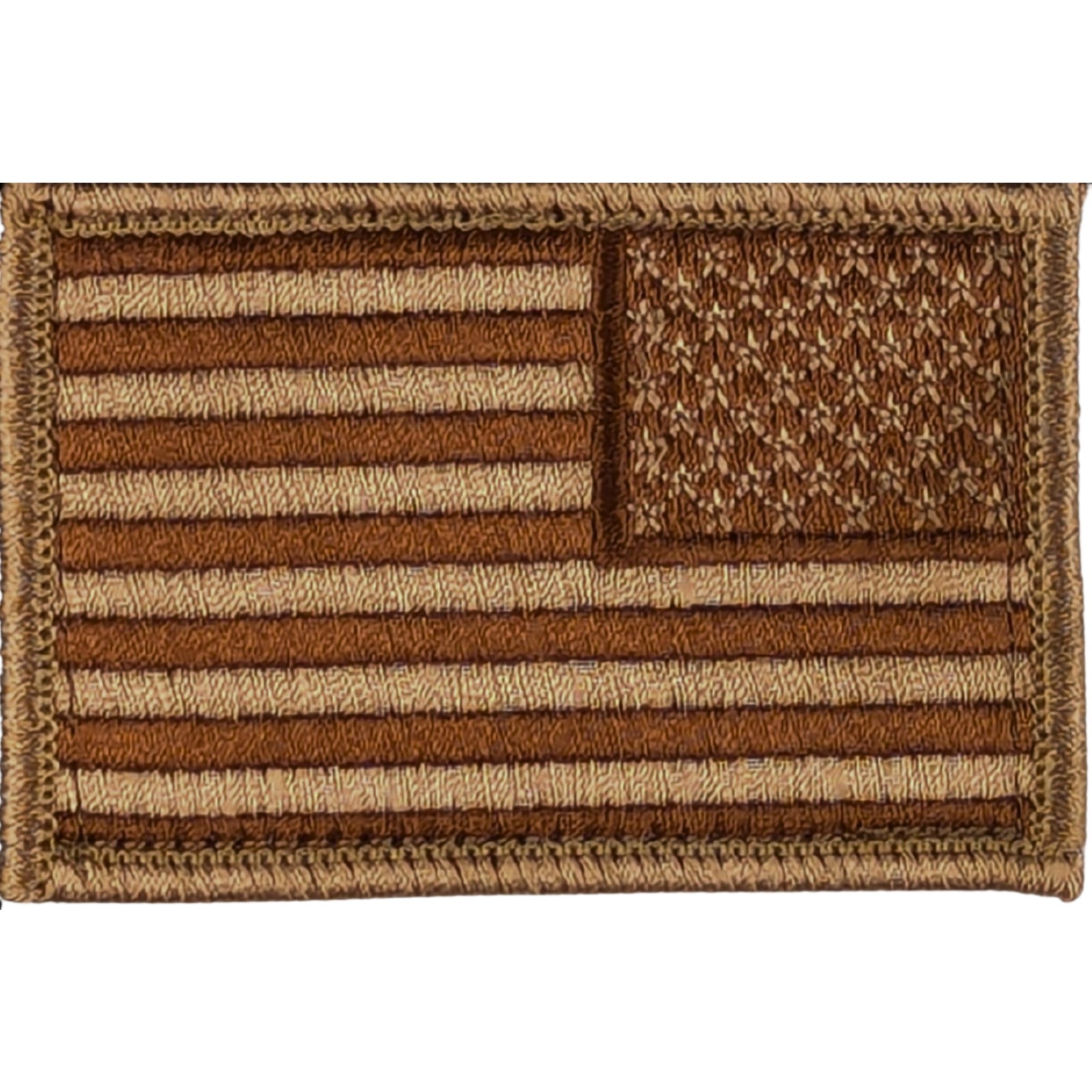 Reverse American Flag Patch - Subdued Desert Sand Tan - Hook Fastener Patch 2x3"