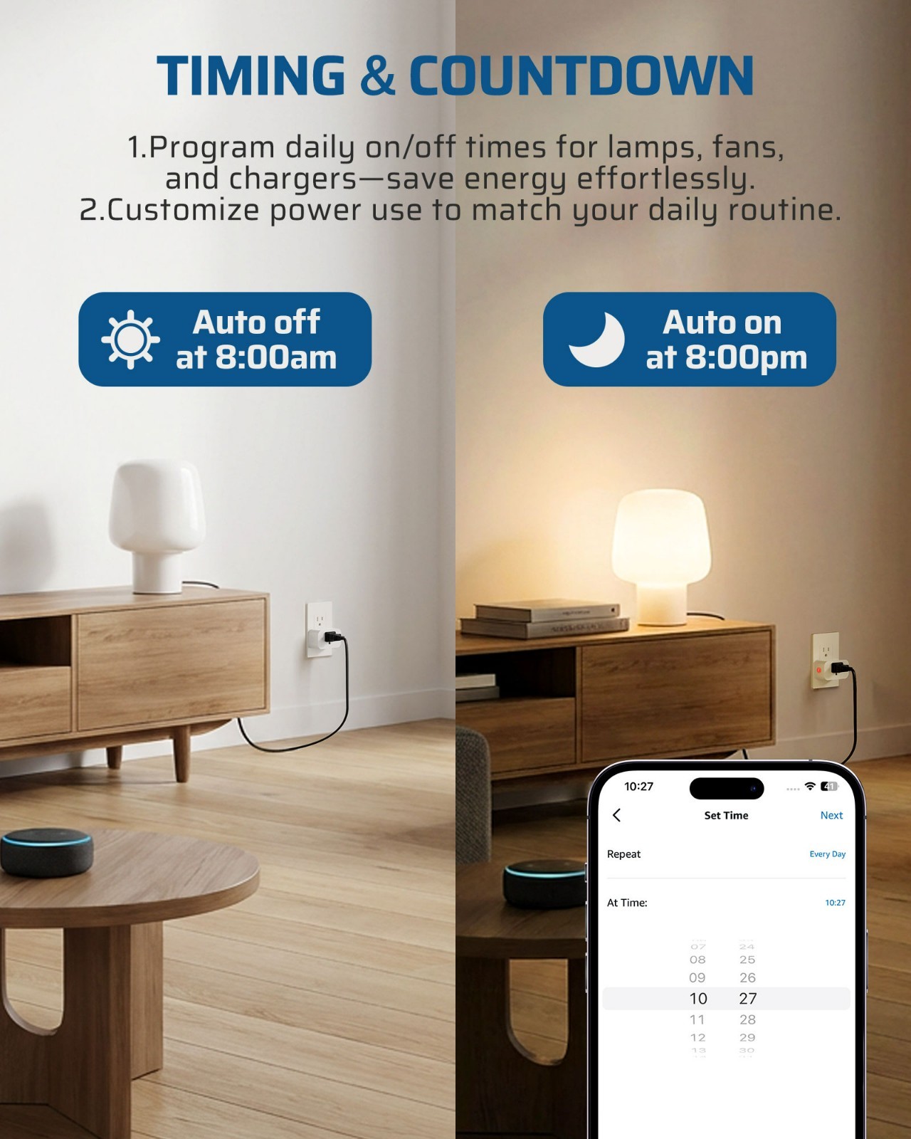 2 Pack Matter Smart Plug, Work with Alexa, Apple Home, Google, SmartThings