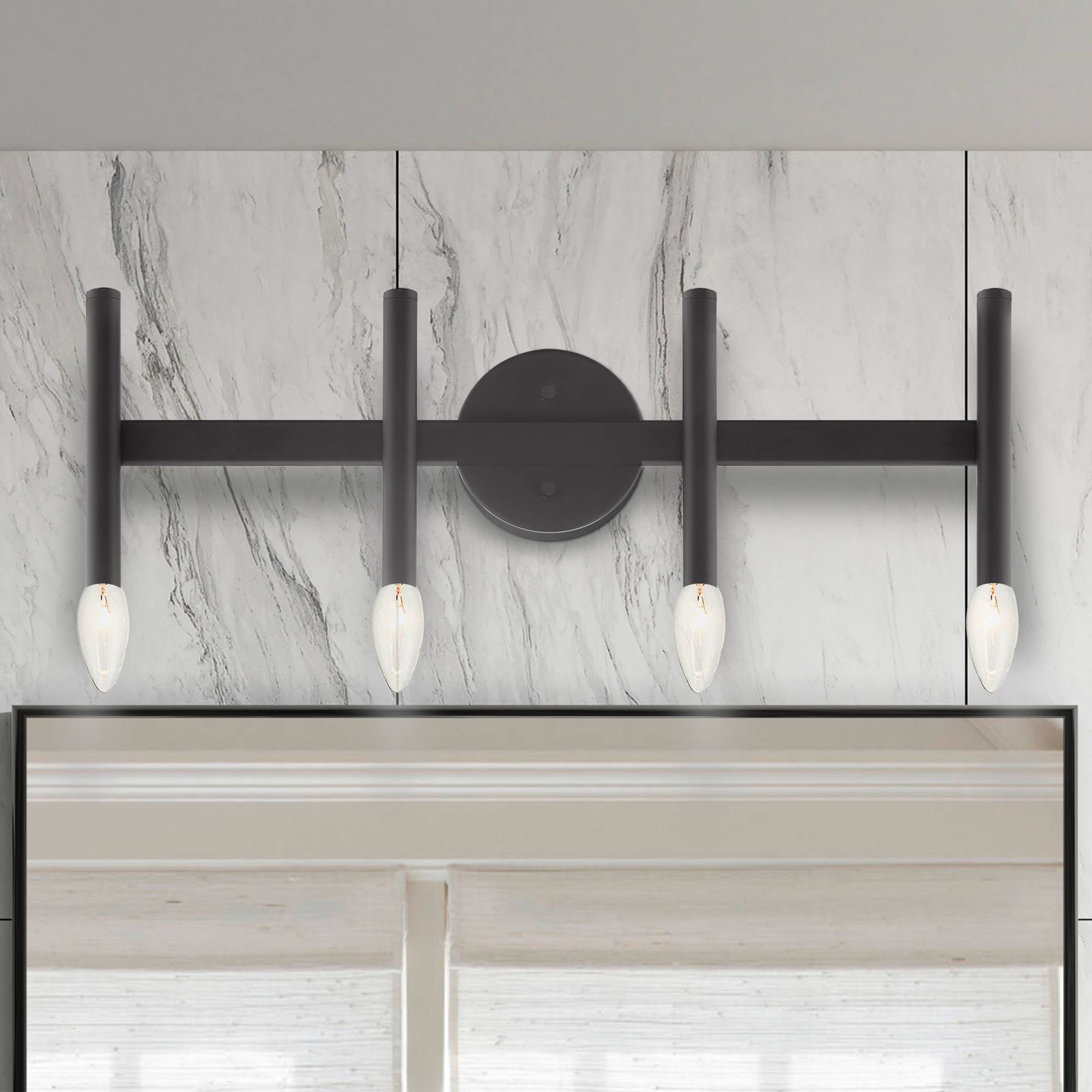 Copenhagen 23 1/2" Wide Black 4-Light Bath Light