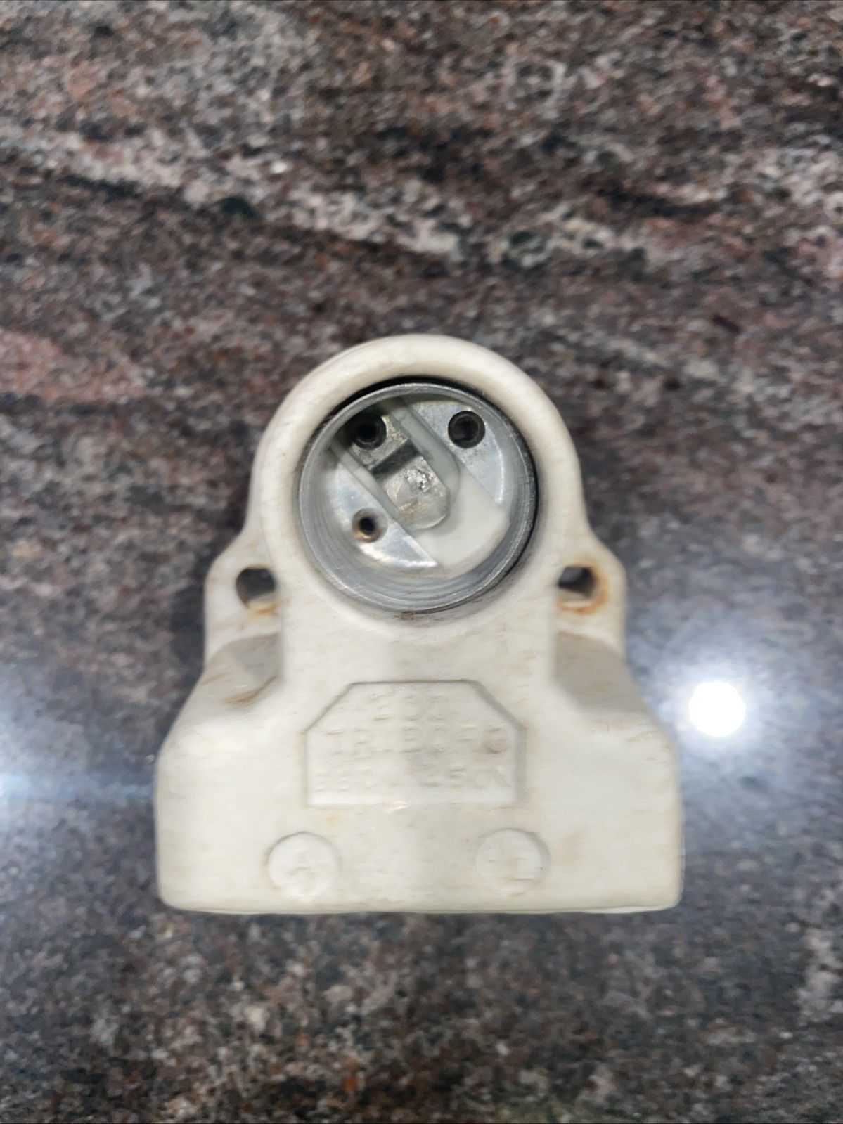 1x 200 Triboro Porcelain Recess Box Lightbulb LAMPHOLDER Screw Mount VINTAGE