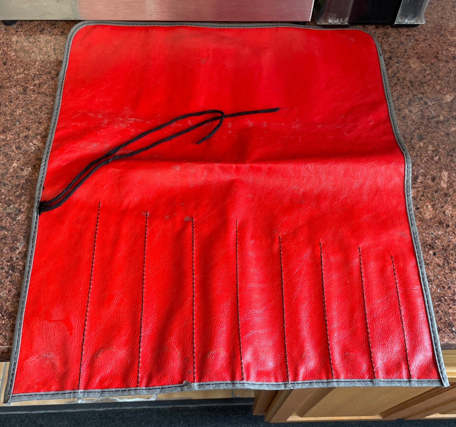 SNAP ON C-93D RED KIT BAG POUCH ROLL 9 POCKETS *VINTAGE