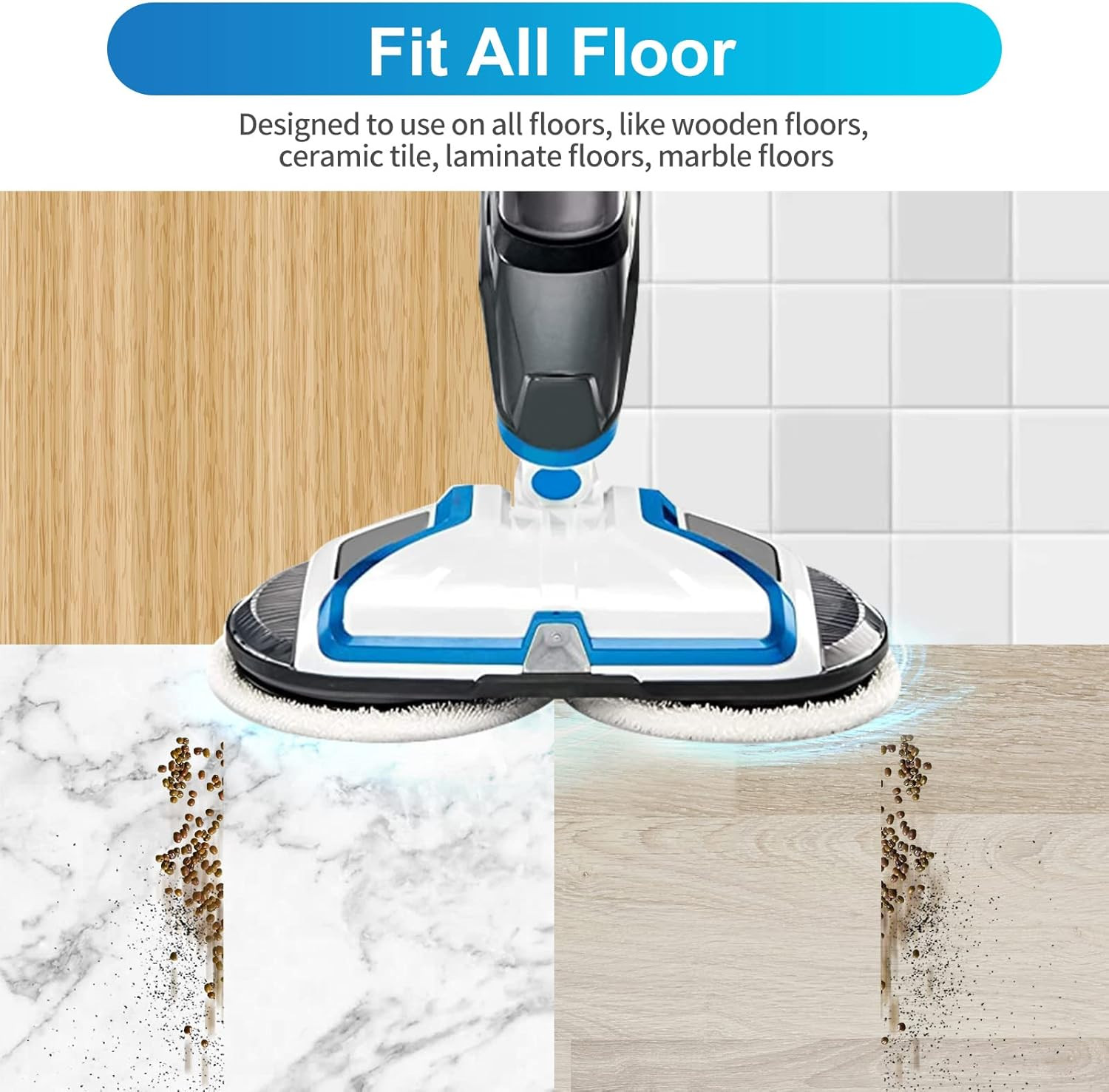 KEEPOW Spinwave Replacement Pads Compatible with Bissell Spinwave Hard Floor Mop