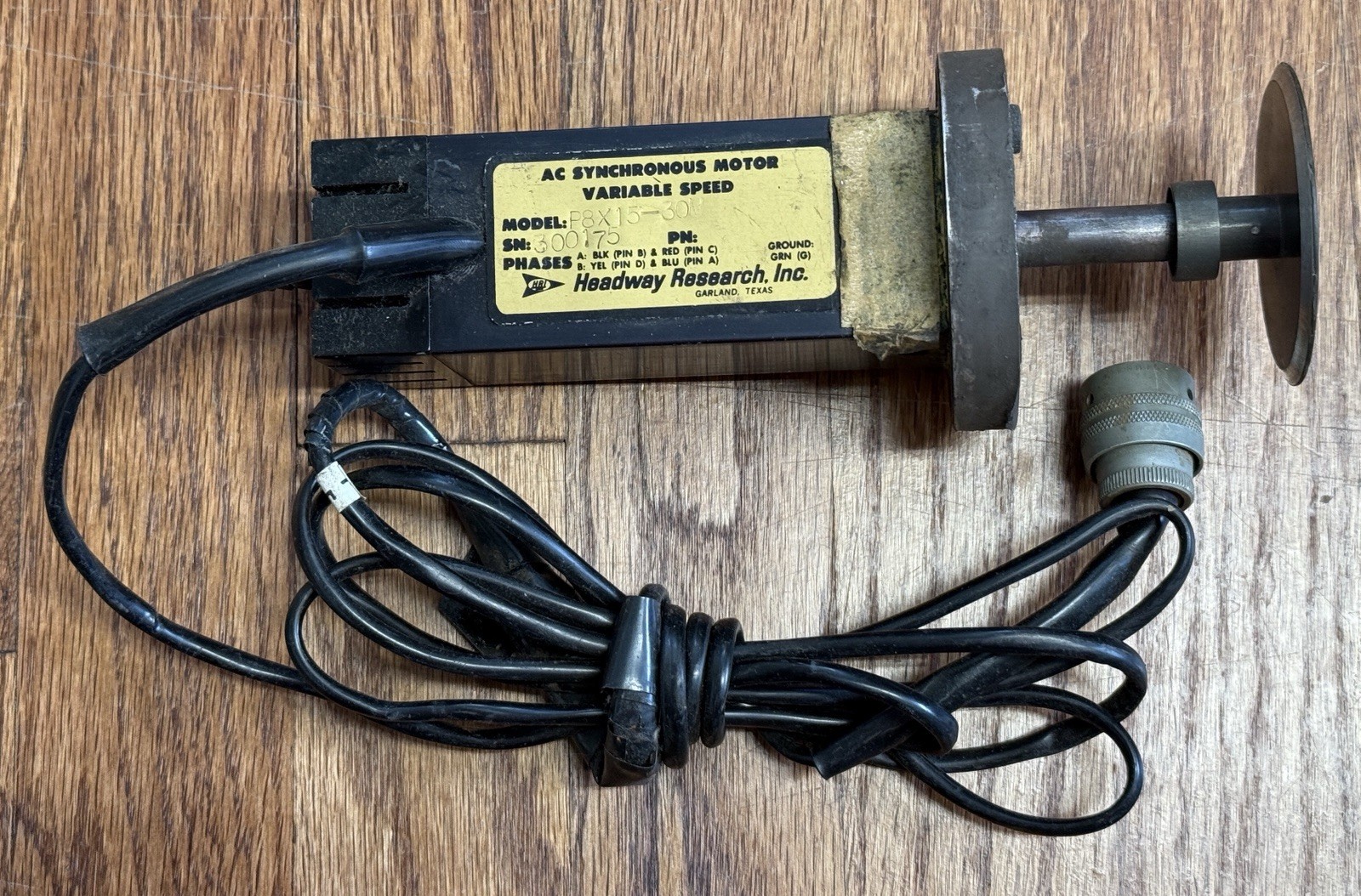 Vintage Headway Research Inc. AC Synchronous Motor Variable Speed P8X15-30M