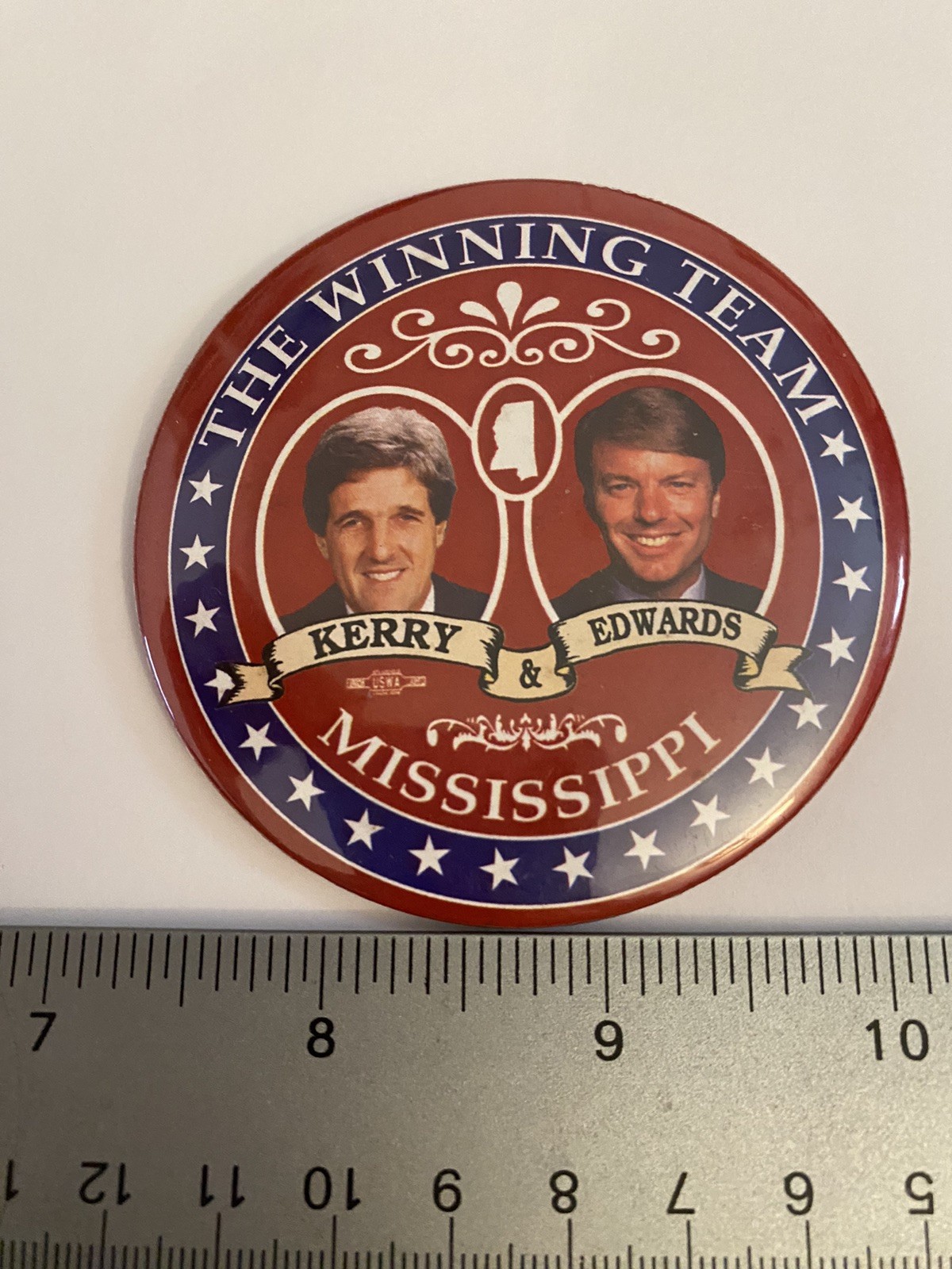 Mississippi Kerry Edwards The Winning Team Pin Back Button P75
