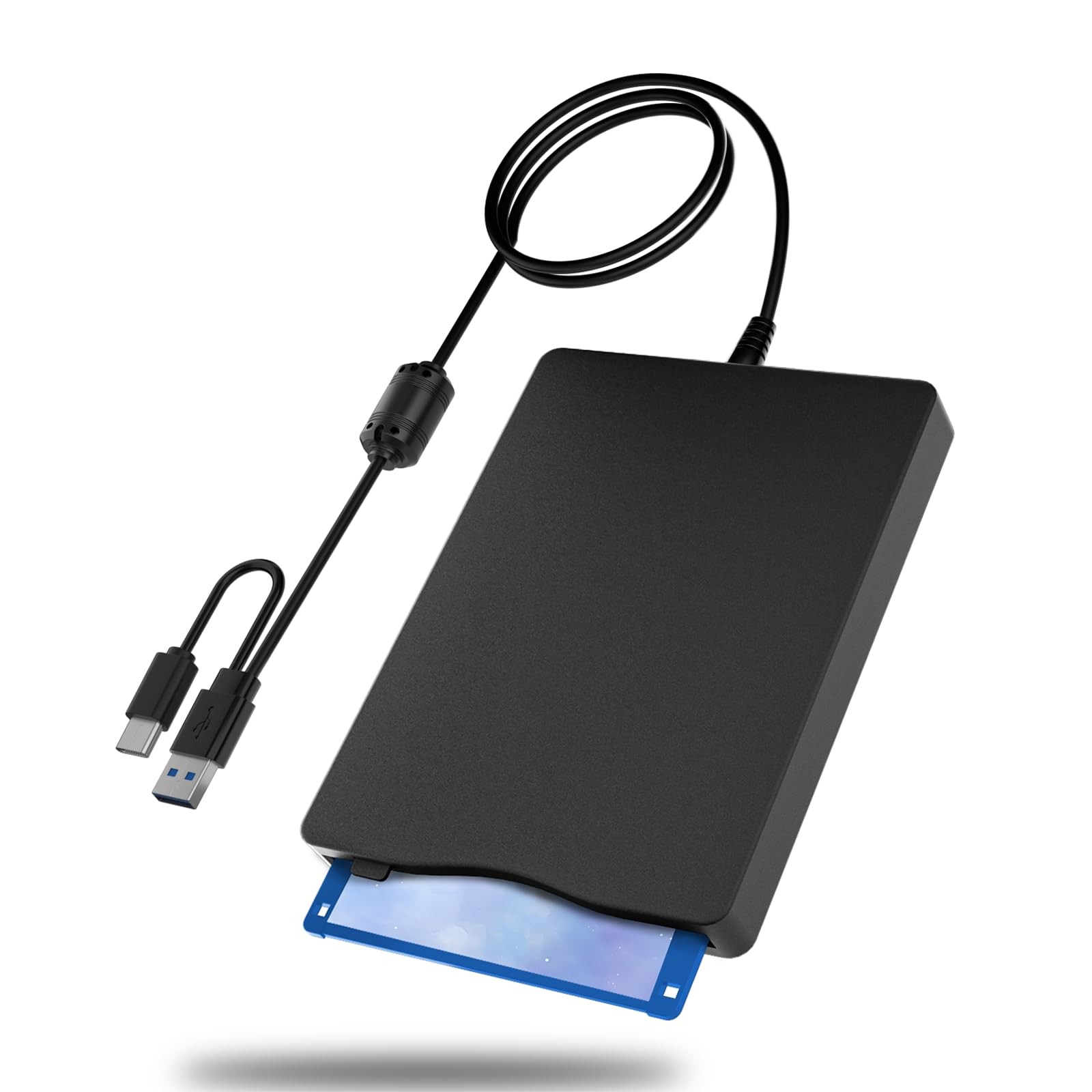 MthsTec USB Floppy Drive, External 3.5" USB & TypeC Floppy Disk Reader, Exter...