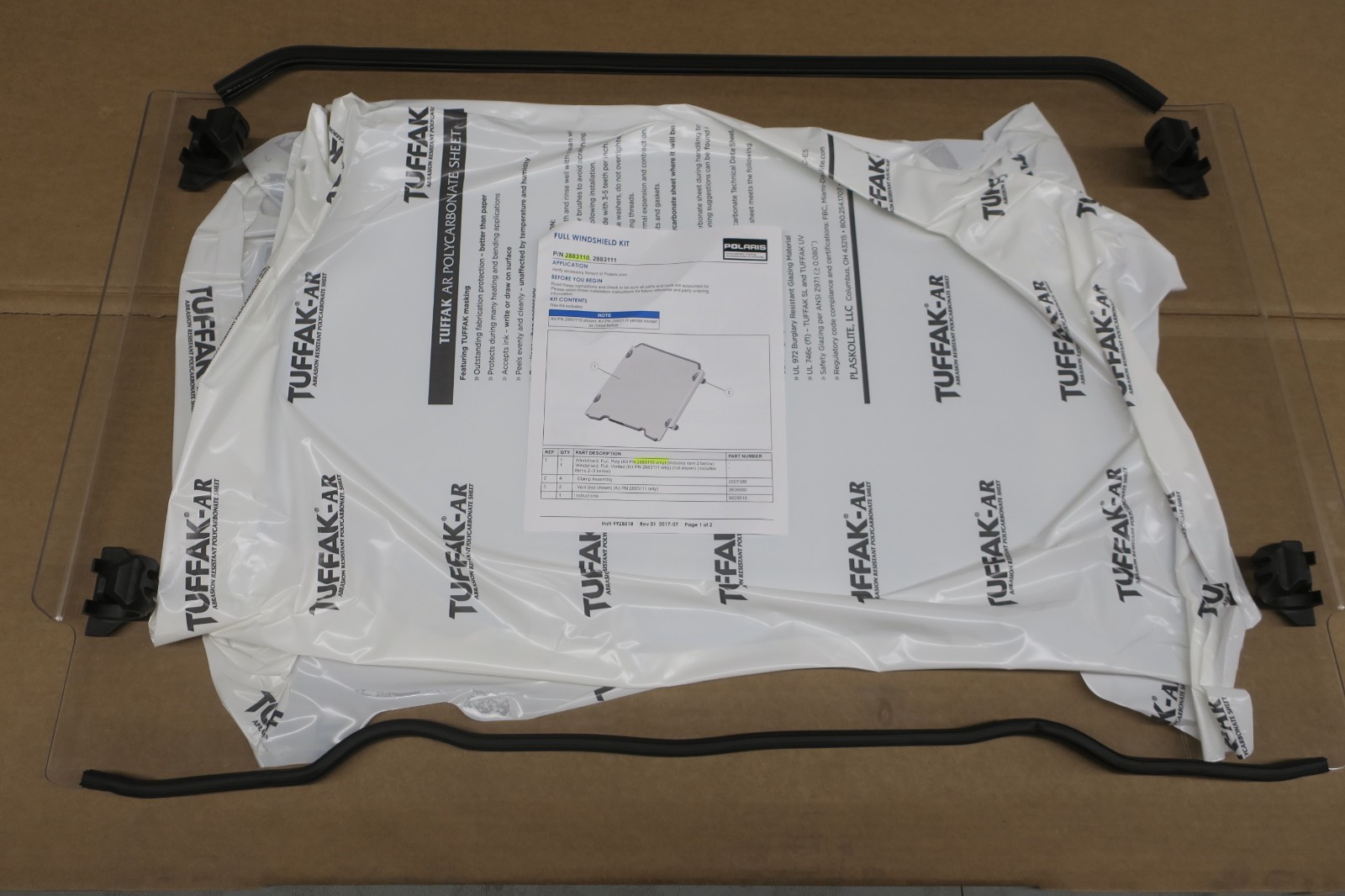 Polaris Lock & Ride Hard-Coat Full Poly Windshield. RZR 900 TRAIL/XP1000/S 900