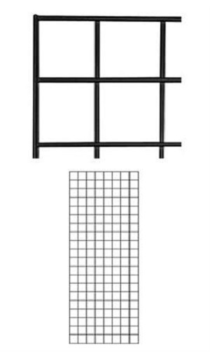 Set of 5 Gridwall Panels 2' x 5' Grid Wall Display Black Panel Steel Powder Coat