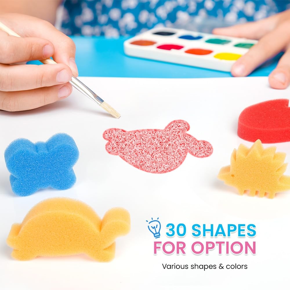 30pcs Sponges for Painting, Shape Sponge, Paint Sponges for Crafts, Foam Spon...