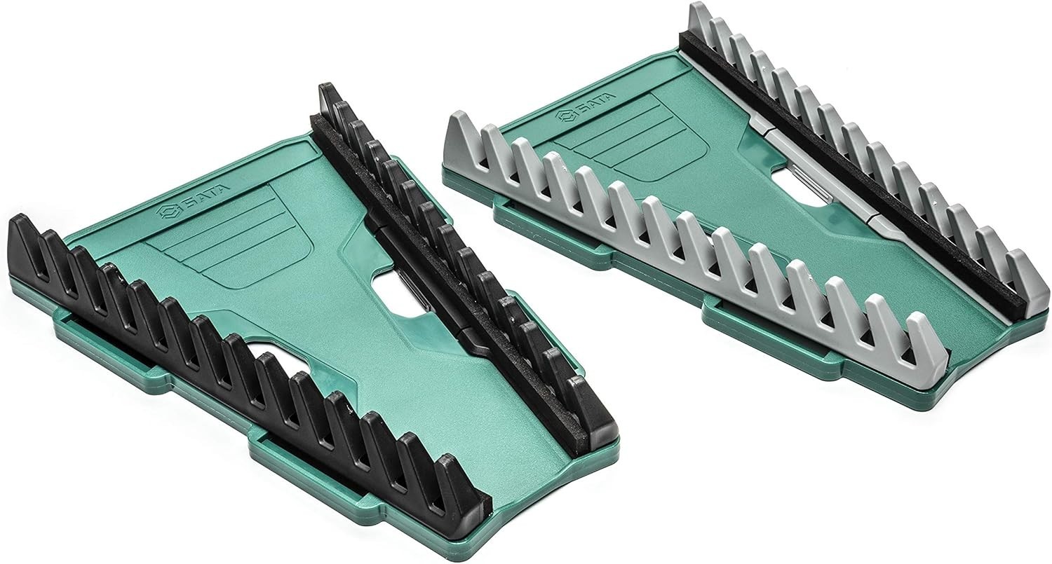 Space-Efficient Reversible Wrench Rack - 2 Pack with Self-Aligning Access