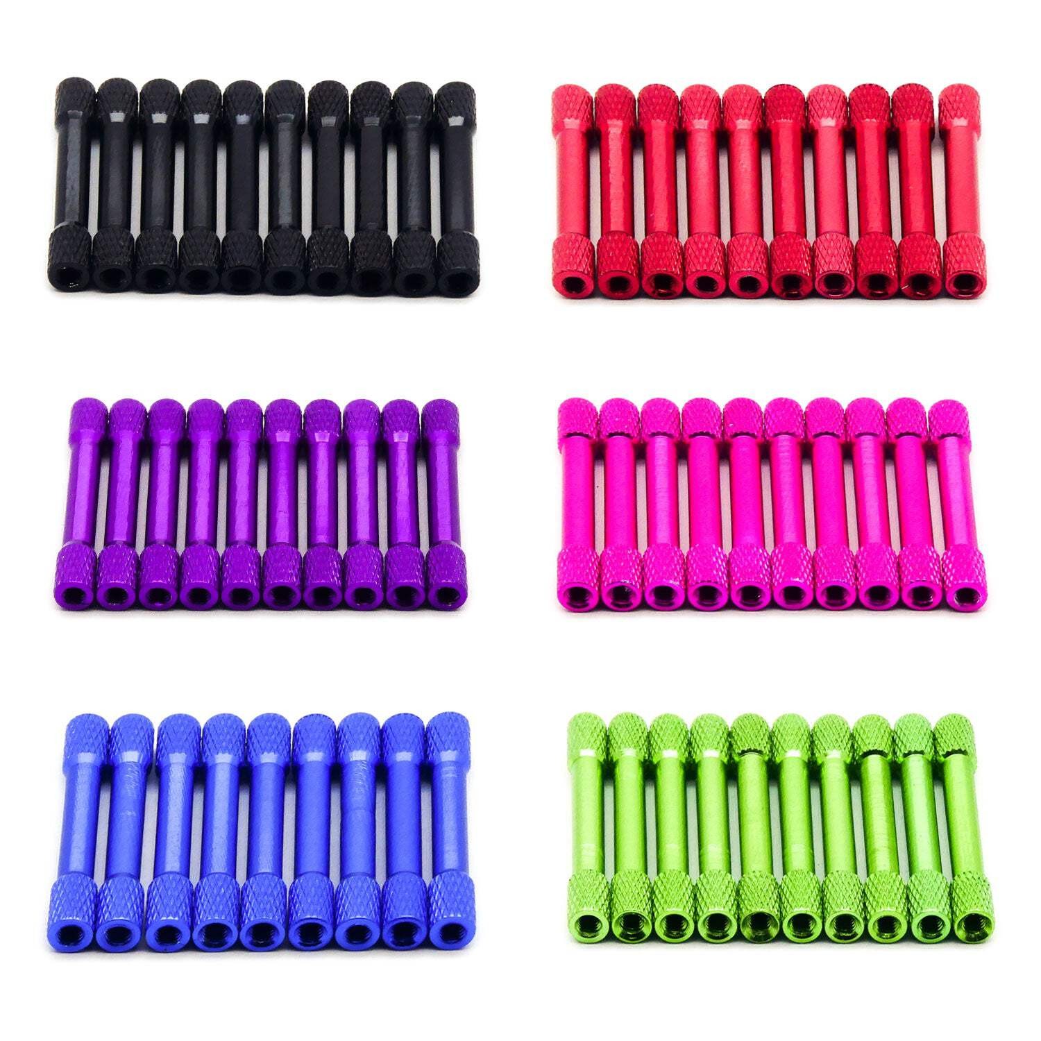 10pcs M3 35mm Aluminum Standoff Spacer Knurled (Multiple Colors Available)