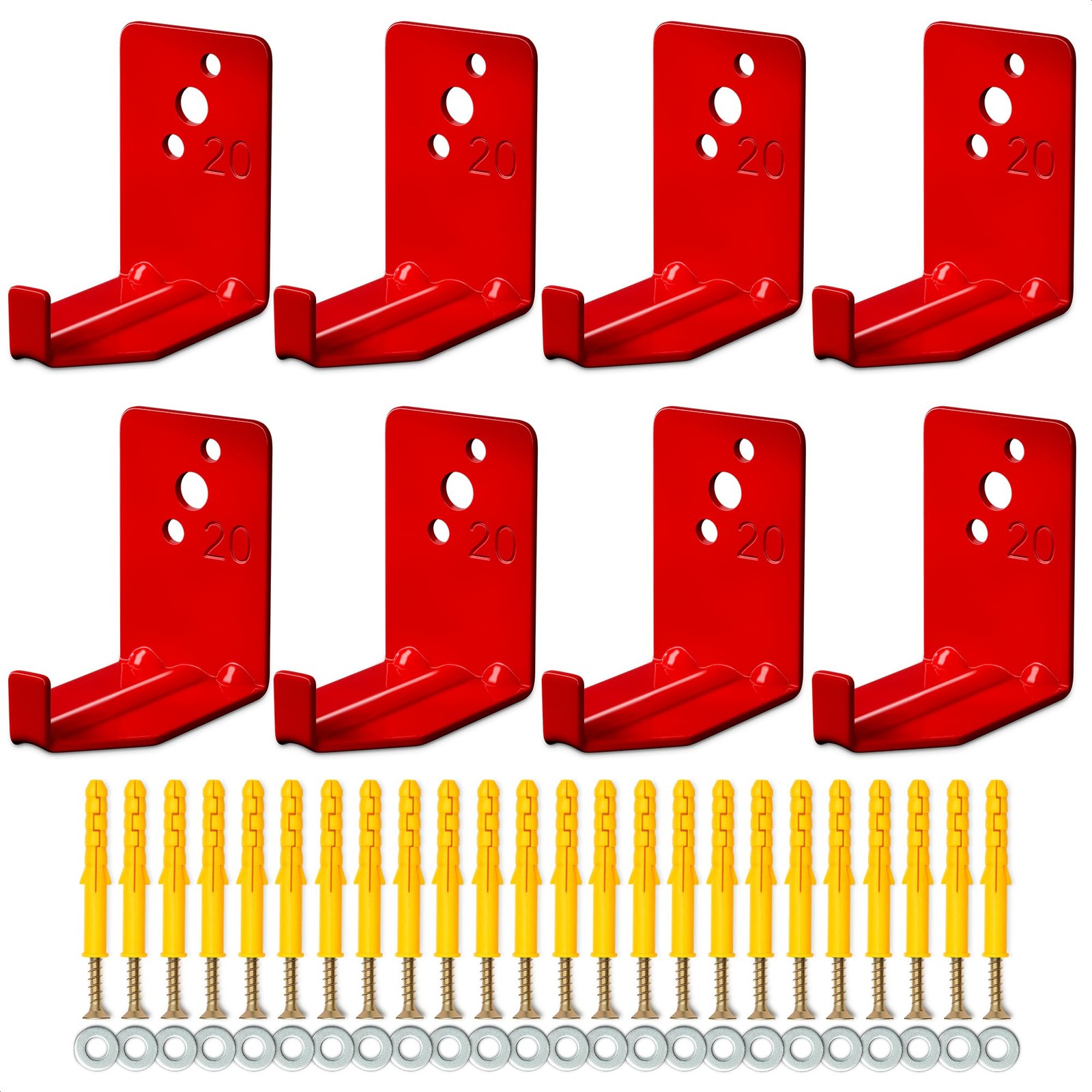 Fire Extinguisher Mount Brackets Set of 8, 2.36 x x 1.57 inches, Red
