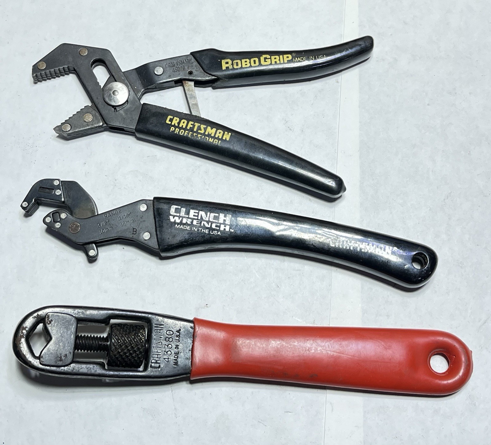 3 Craftsman Adjustable Wrenches Used