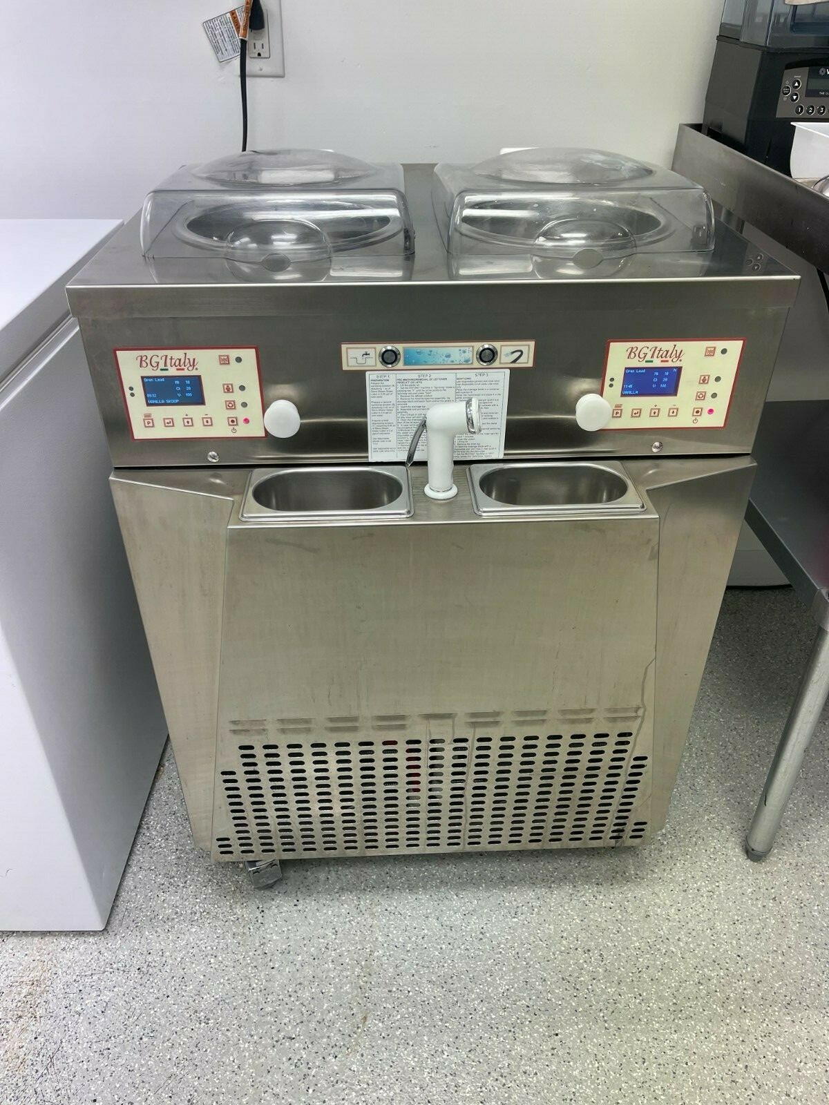 BG Italy INST21 2 Pot Ice Cream/Gelato Machine (Makes ACAI BOWLS)