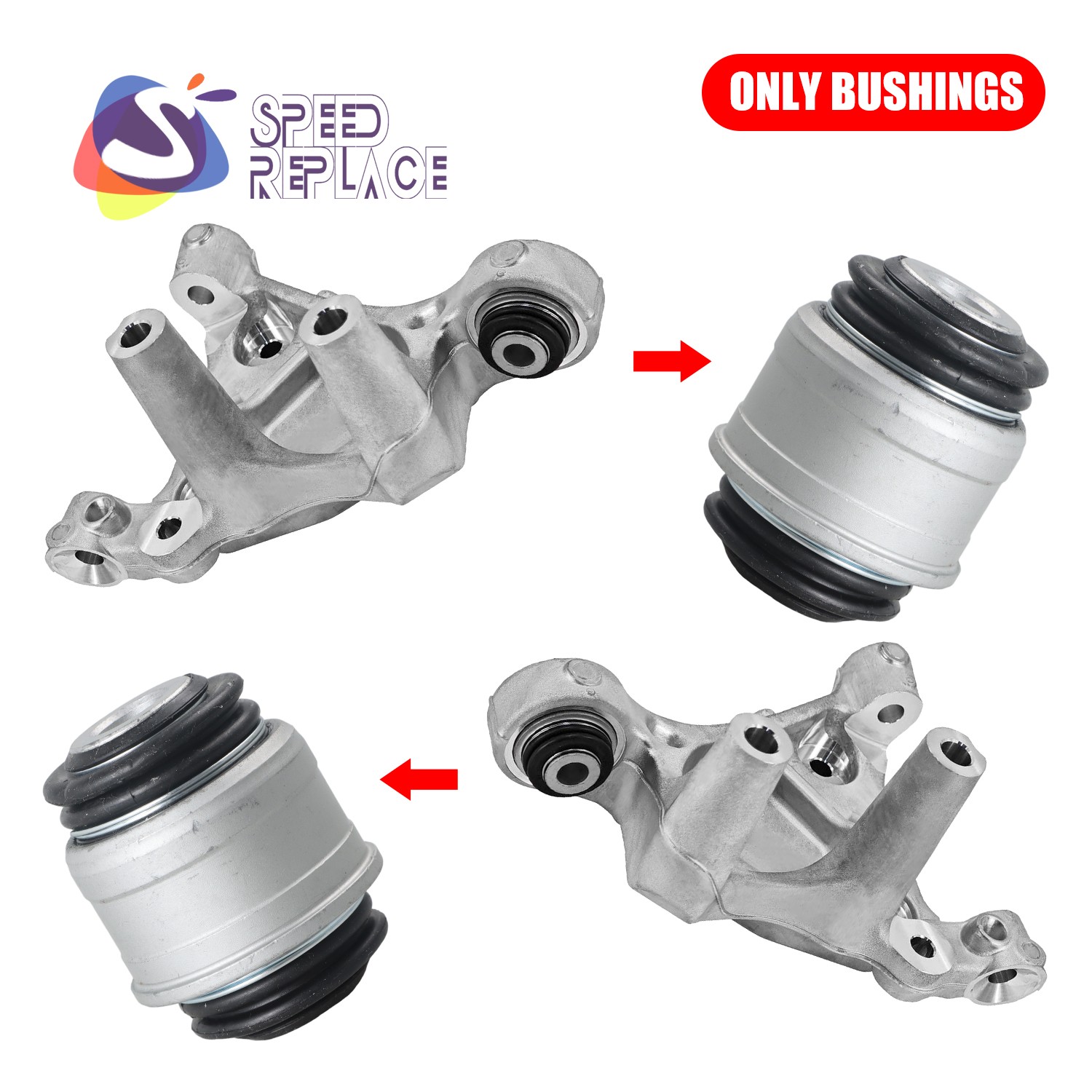 Rear Suspension Knuckle Bushing Pair for Chevy Malibu 2016-2020 L4 1.5L 1.8L 2.0