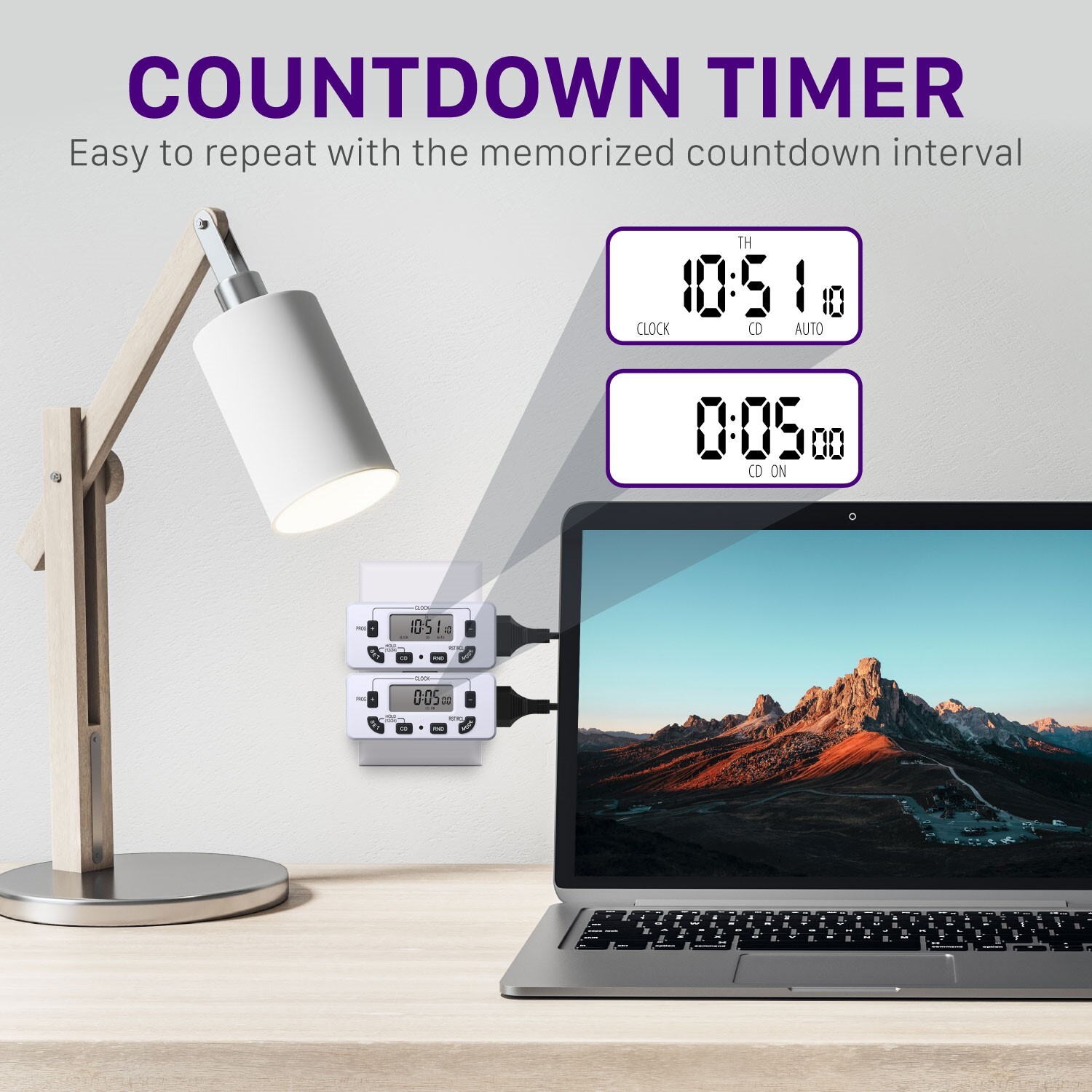 Indoor 7 Day 24 Hour Programmable Digital Wall Outlet Light Timer Plug In Switch