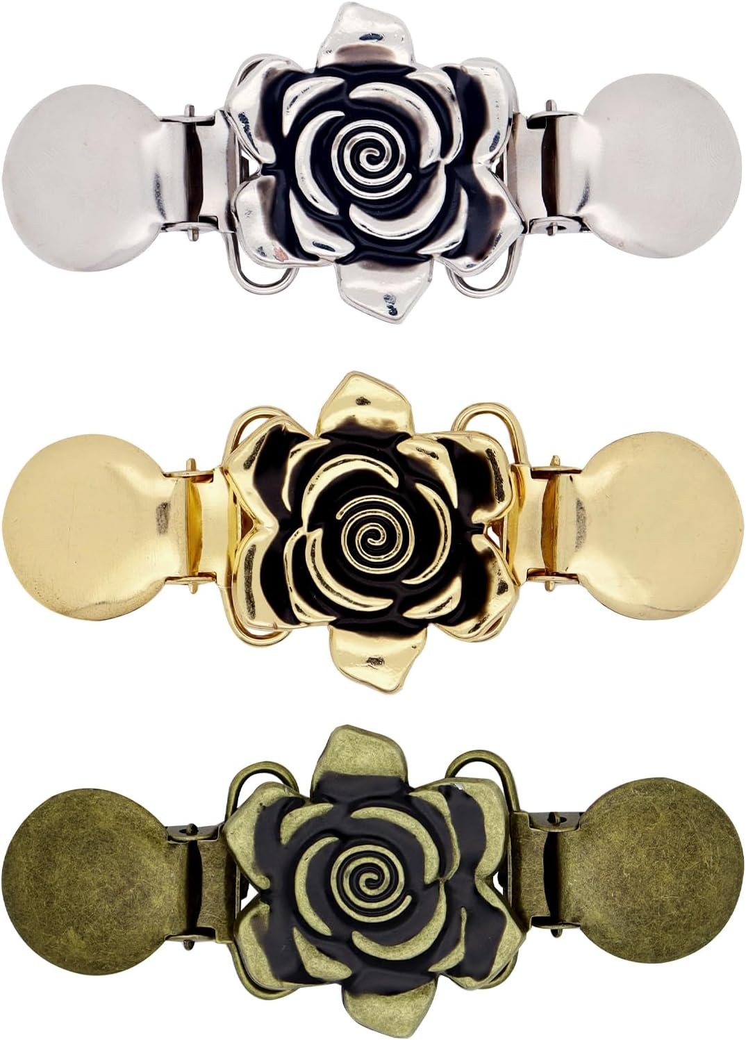 3 Pcs Dress Cincher & Waist Cinch Clip Retro Gold, Silver,bronze-coloured