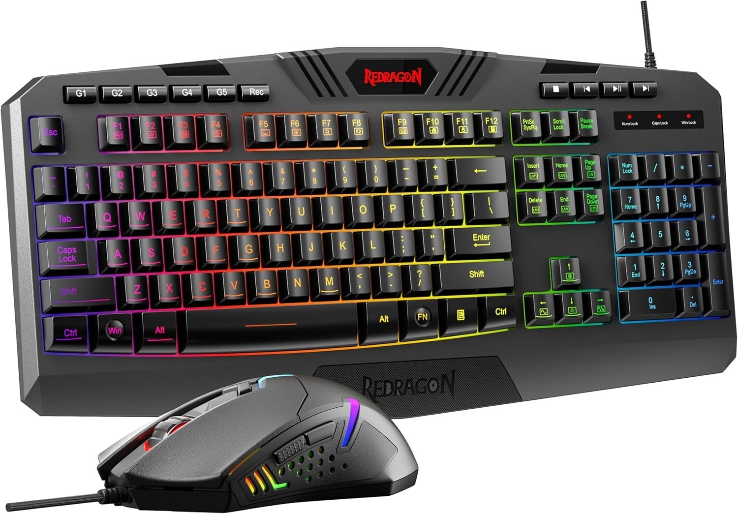 S101-3 PRO Gaming Keyboard and Mouse, RGB Backlit Programmable Keyboard Mouse...