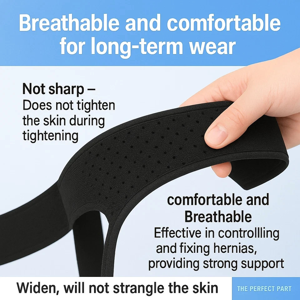 Hernia Support Belt Men Truss For Inguinal With 2 Removable Compression Pads US