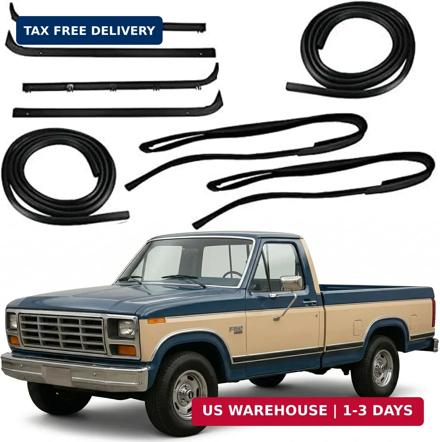 Door & Window Weatherstrip Run Channel Sweep Felt Front Seal Kit for 1980-1986 F