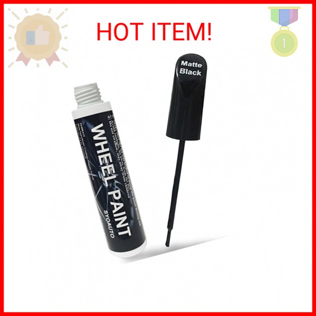 SYOAUTO Matte Black Rim Touch Up Paint, Car Wheel Scratch Repair Touch Up Paint