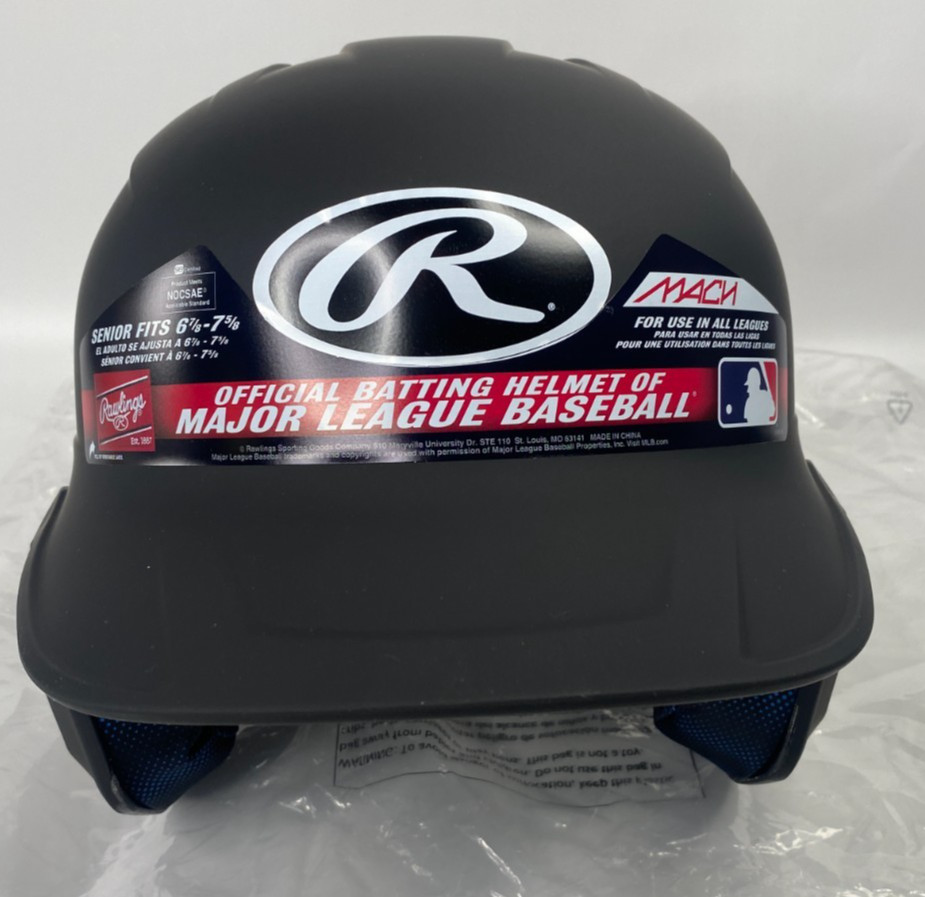 Rawlings Mach Batting Helmet - Senior (6 7/8" -7 5/8") Matte Black