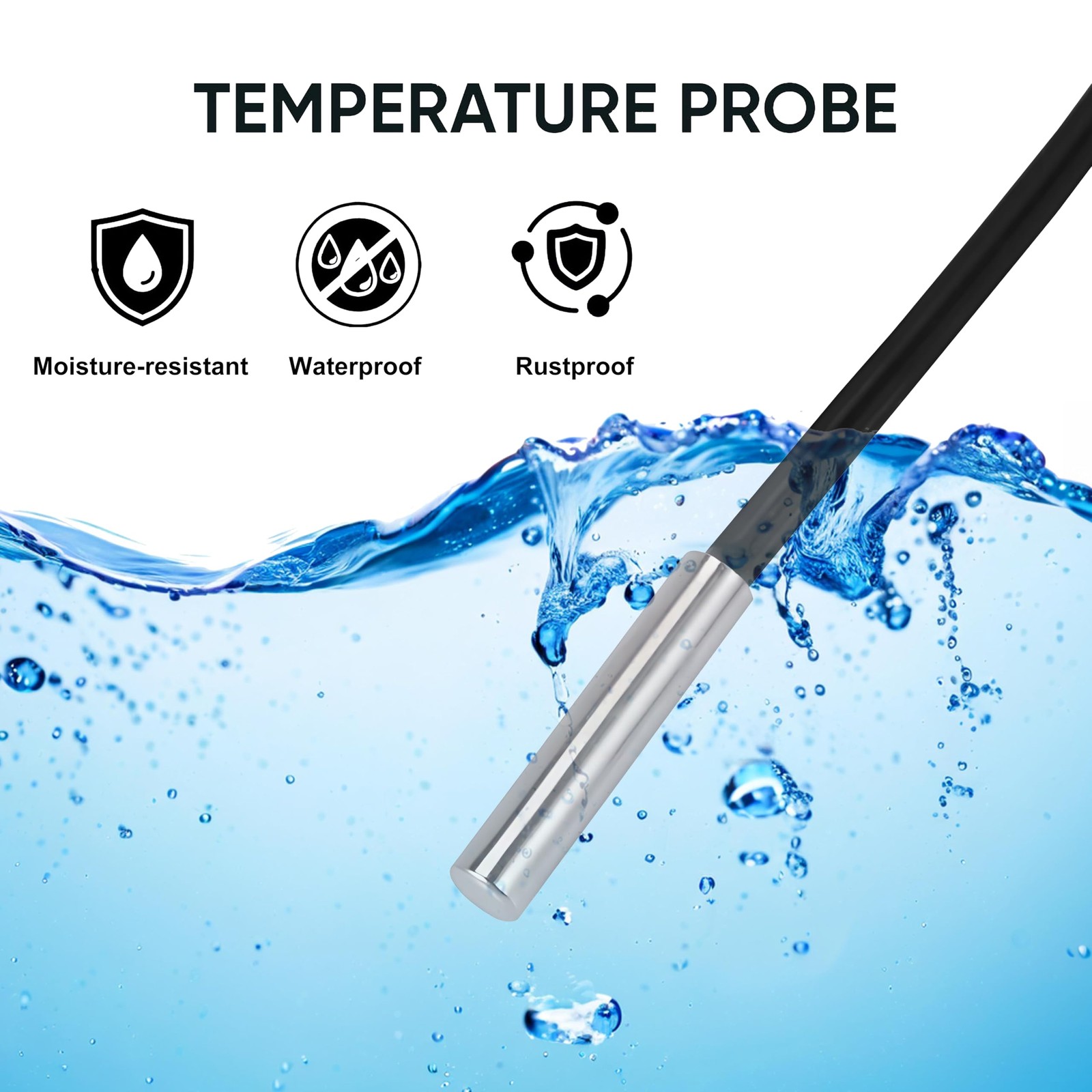 10K Temperature Sensor Probe, 3950 NTC Thermistor Accuracy 1% 5pcs 1M,...