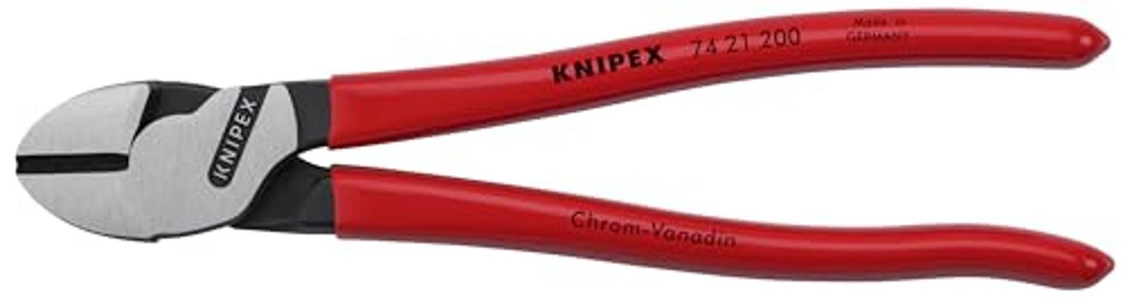KNIPEX 74 21 200 High Leverage Angled Diagonal Cutters, 8-Inch