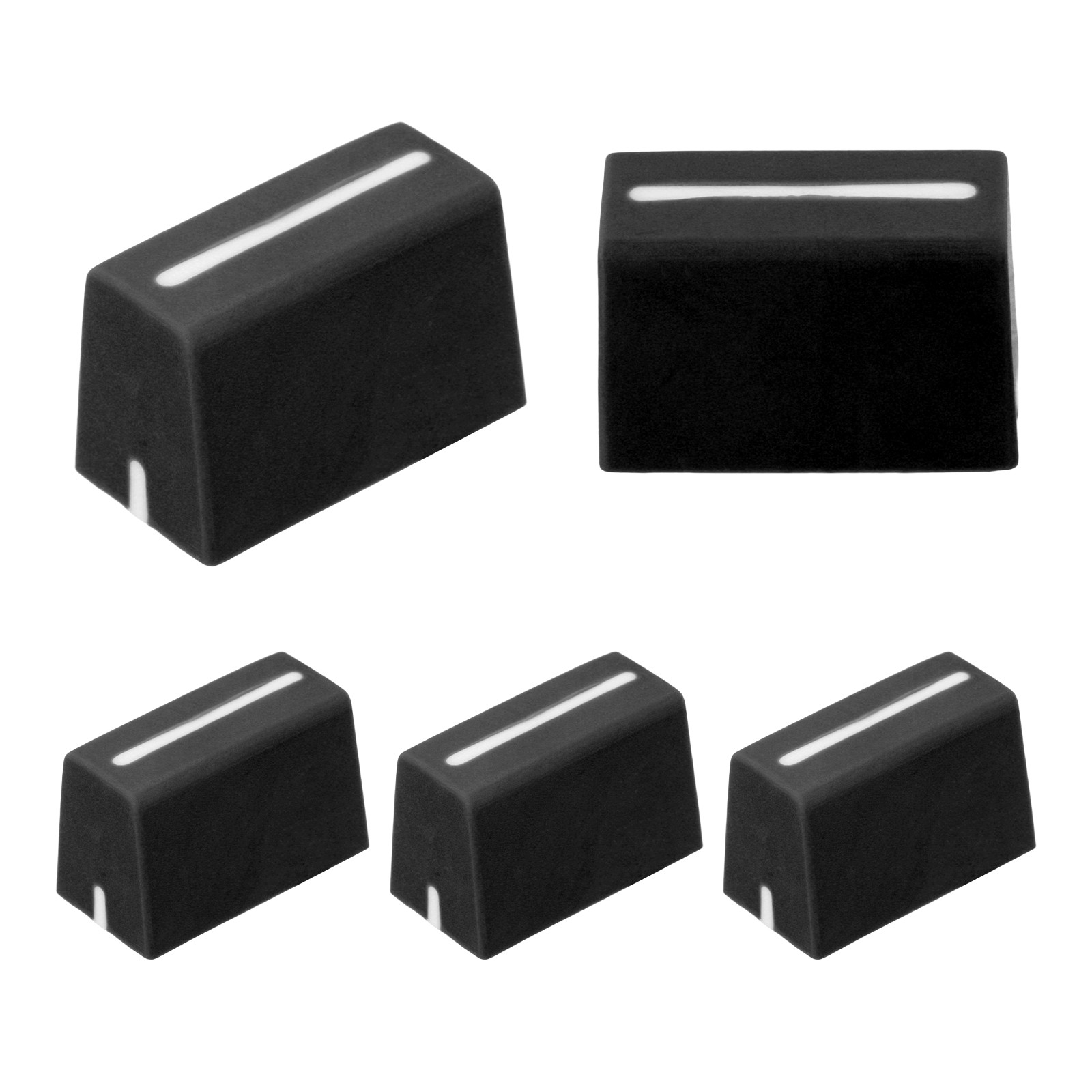 For DJ Console, Universal Fader Knobs Black for Mixer 5 Pieces