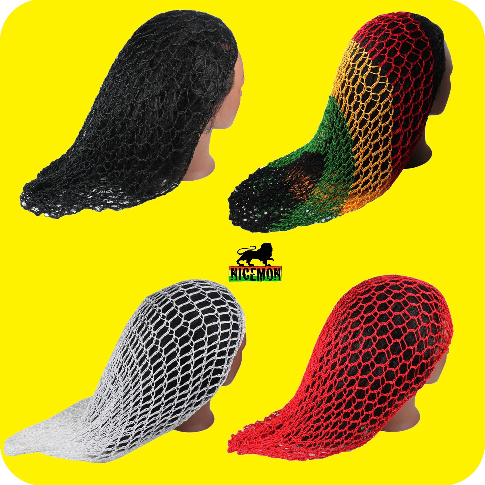 Fishnet Hair Net Hairnet Slouchy Cover Cap Hat Rasta Rastafari Dreadlocks XL/XXL