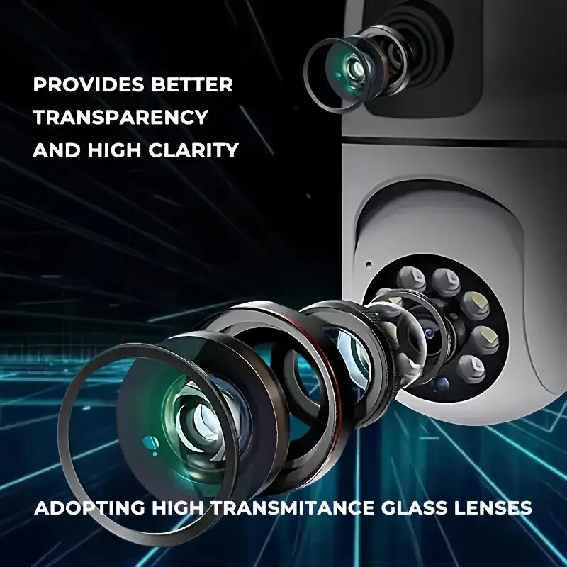 4-PACK FHD 1080P Dual Lens Security Camera - Smart Motion Detection, 2.4GH