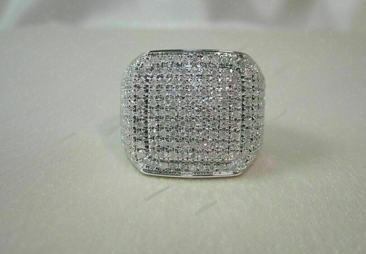 2CT Round Lab Created Diamond Pinky Men Wedding Band Ring 14K White Gold Plated